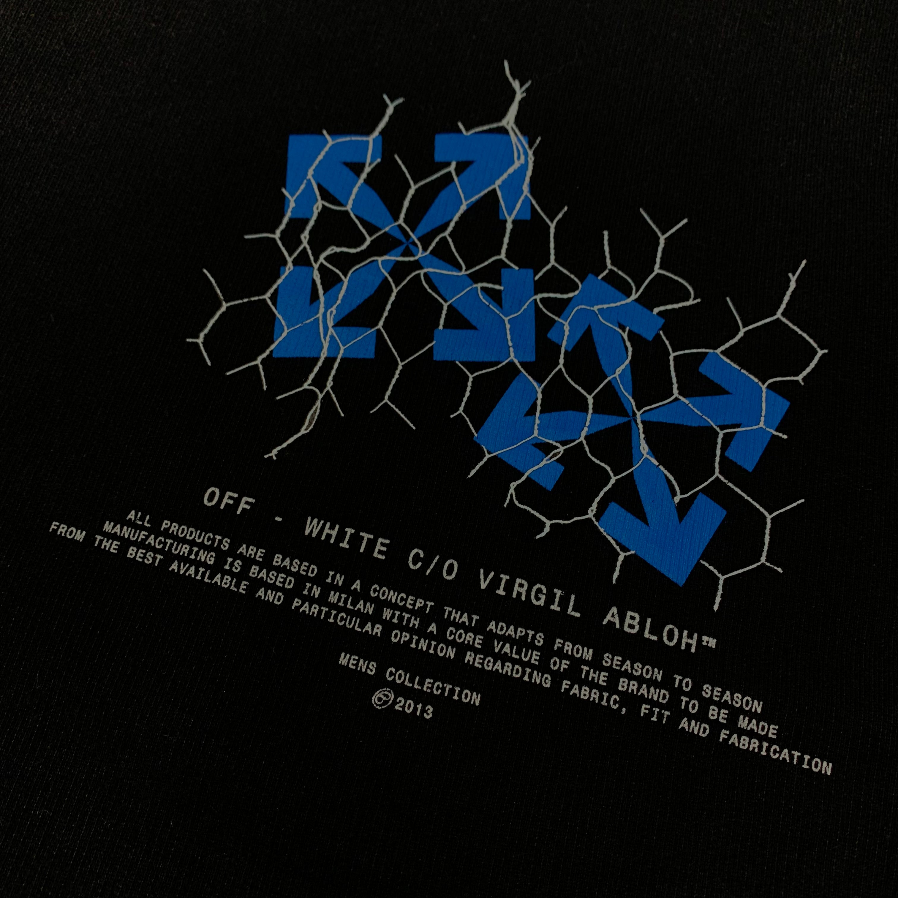 Off White XL Sweatshirt Fence Arrows Black Crewneck Virgil Abloh