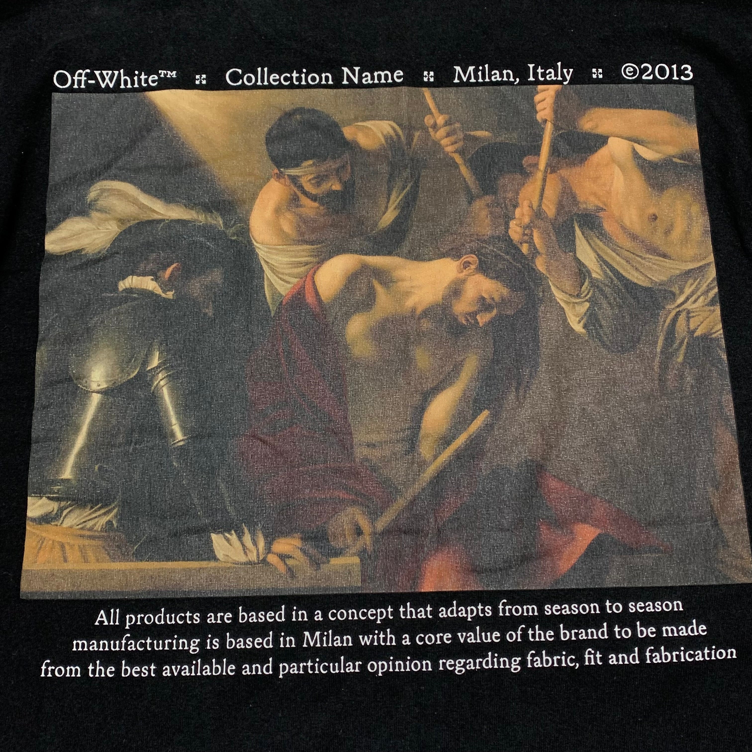 Off White Small Caravaggio Back Graphic Black Tee Virgil Abloh