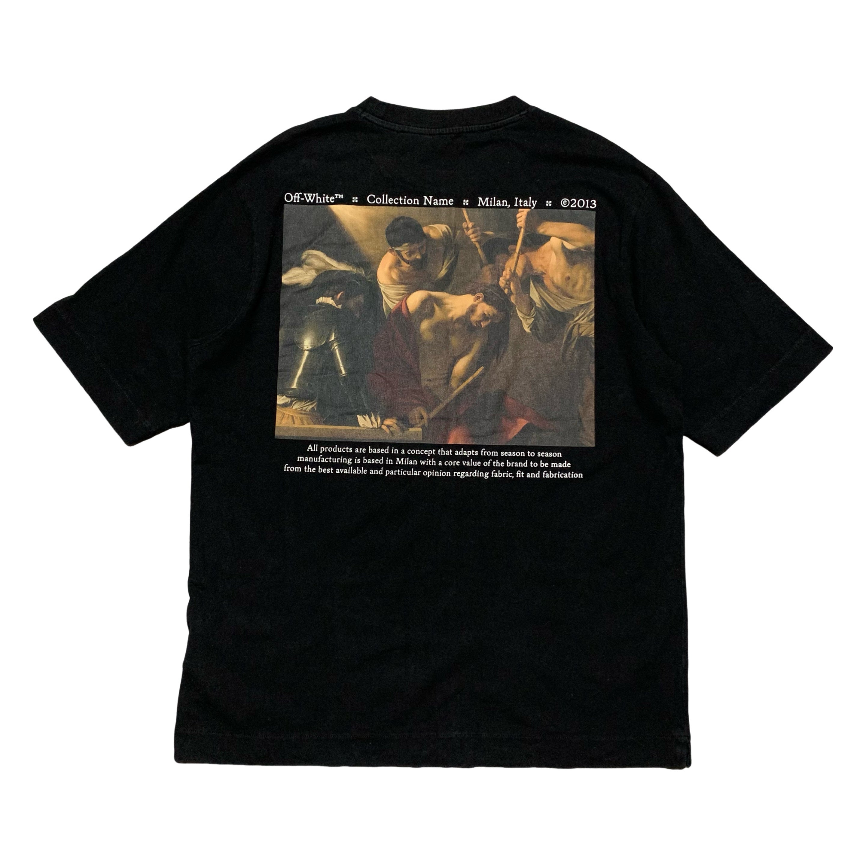 Off White Small Caravaggio Back Graphic Black Tee Virgil Abloh