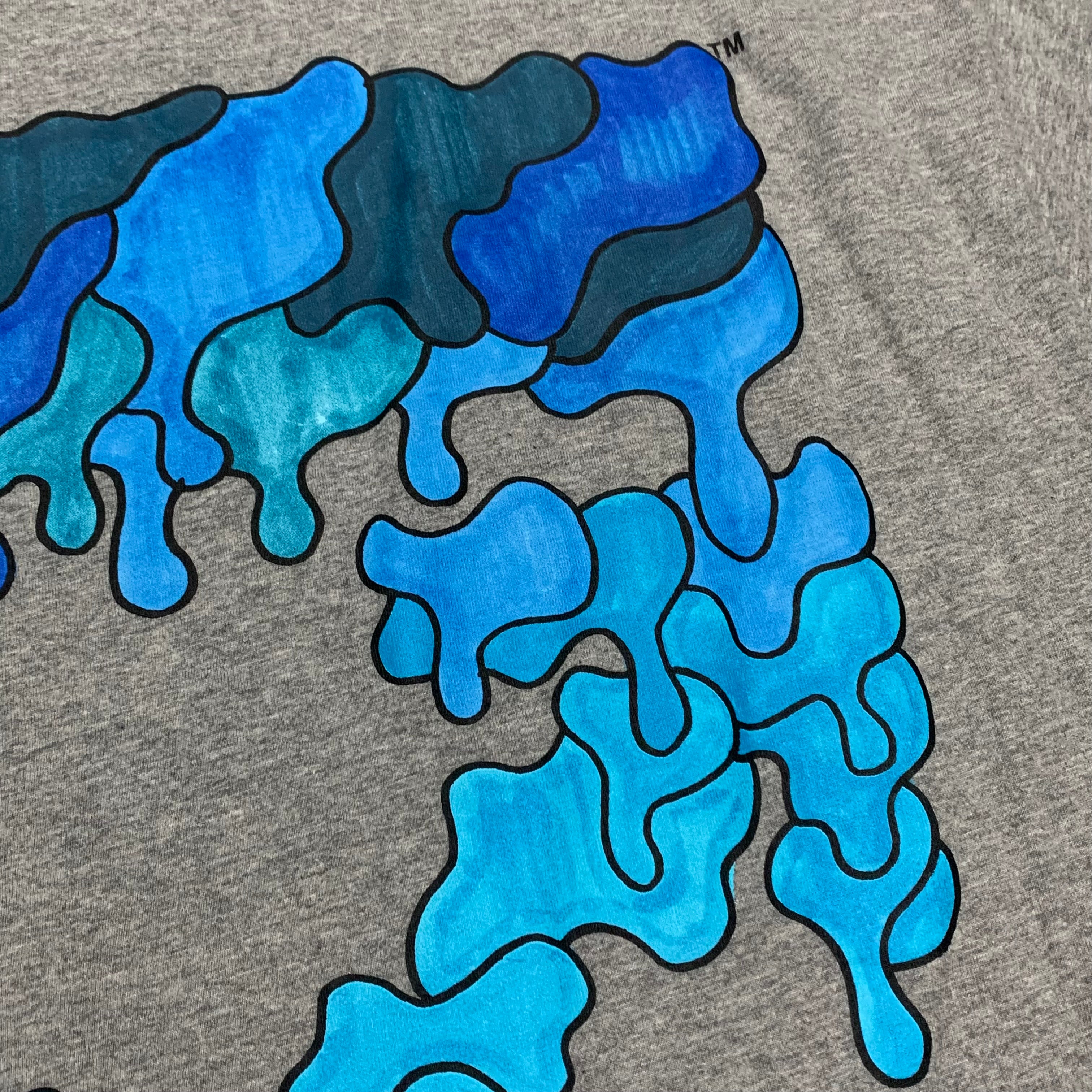 Off White Large Blue Marker Grey Tee Virgil Abloh