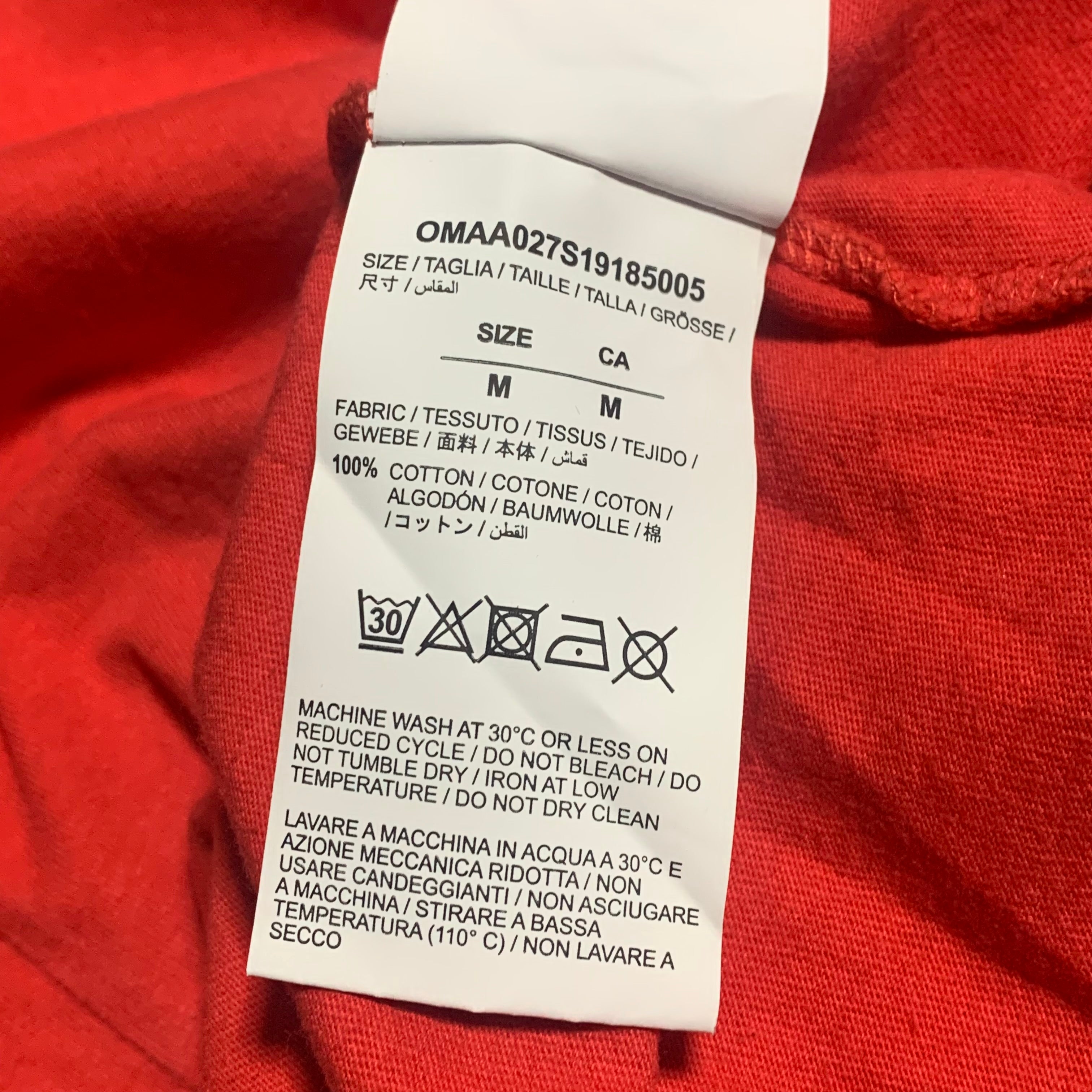 Off White Medium Mona Lisa Red Tee Virgil Abloh