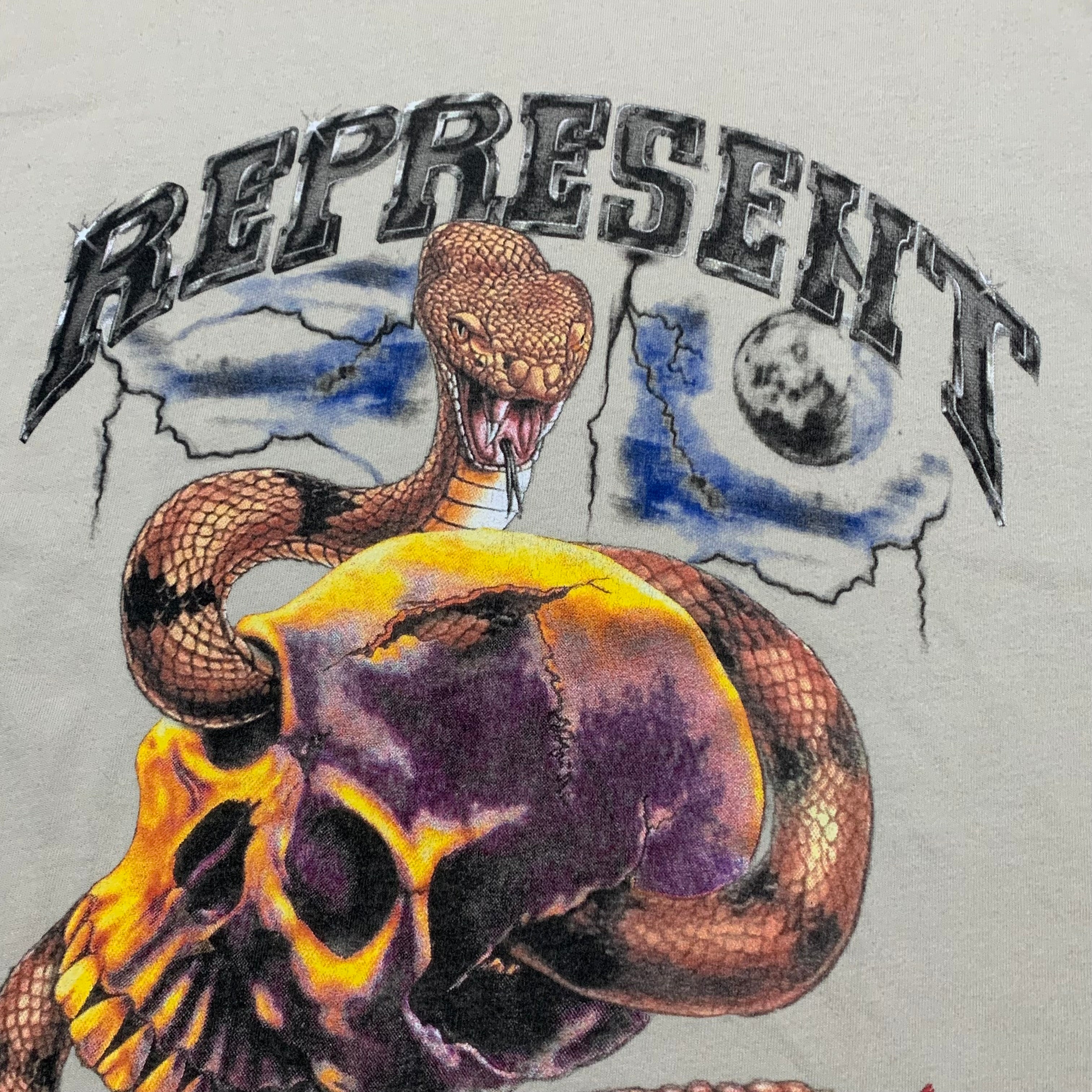 Represent Medium Bad To The Bone Vintage White Tee