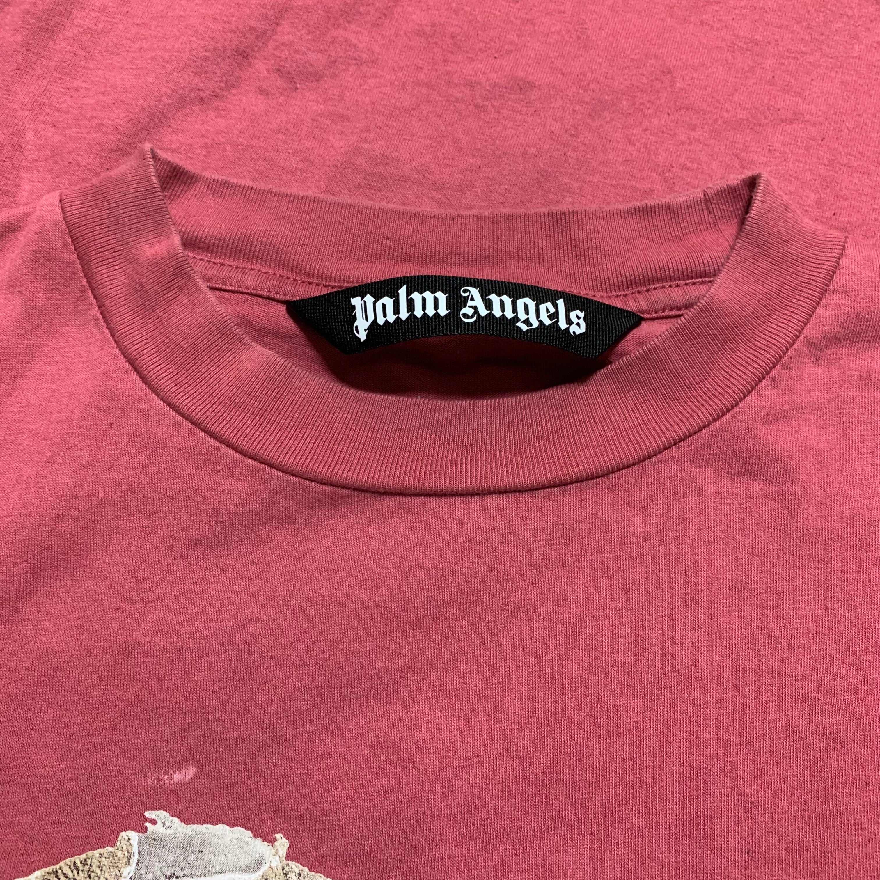 Palm Angels Small Kill The Bear Burgundy Pink Tee