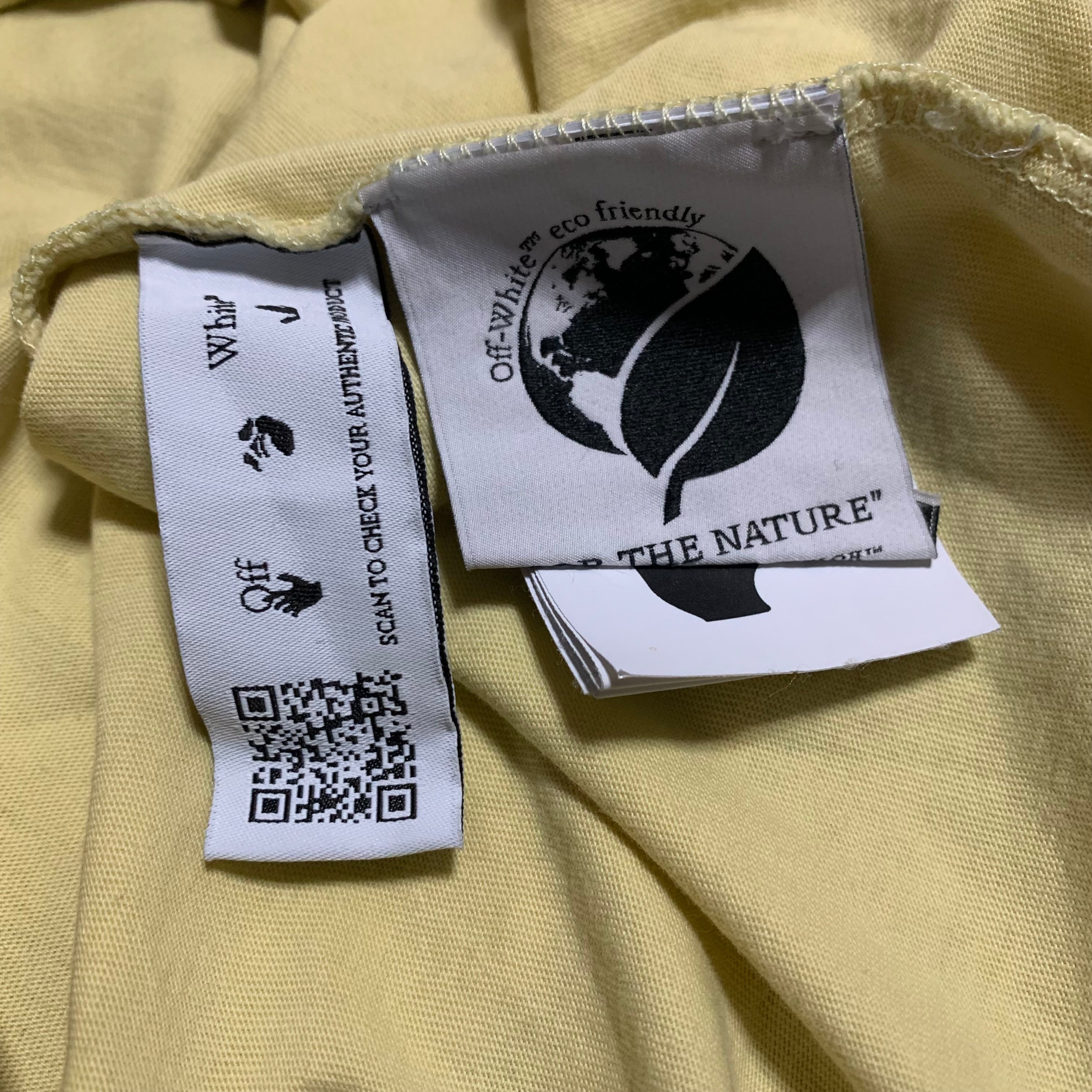 Off White Medium Spray Yellow Tee Virgil Abloh (OWAA089F22JER007)