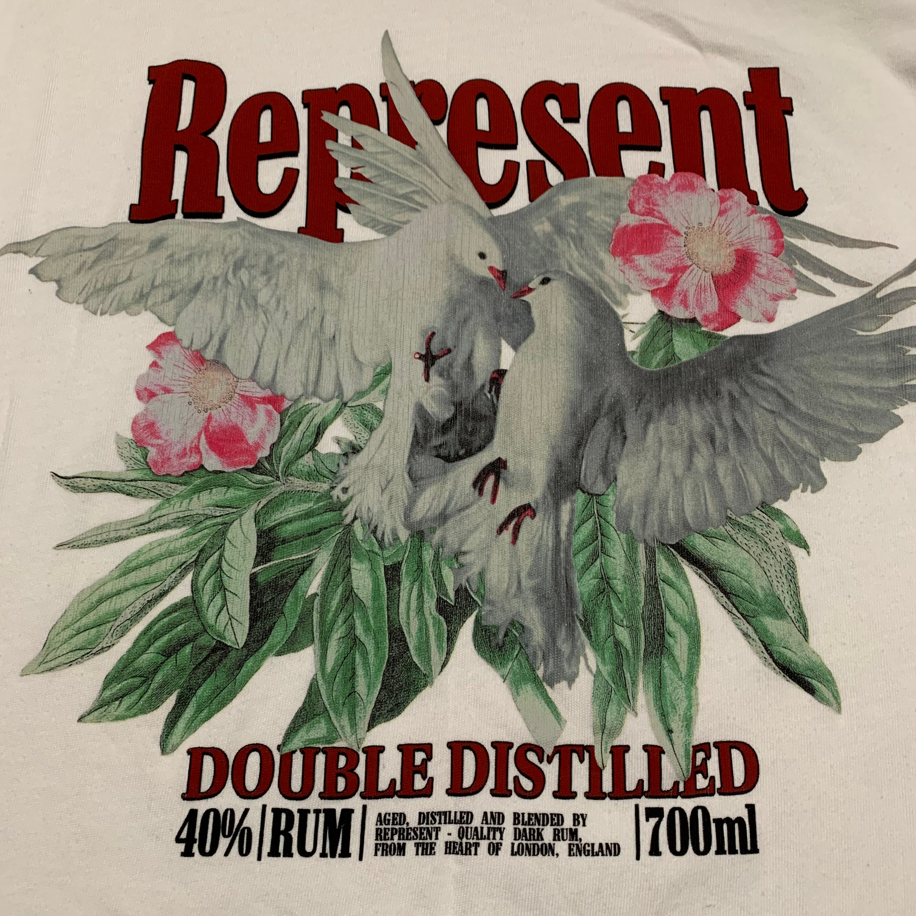 Represent Medium Double Distilled Flat White Tee