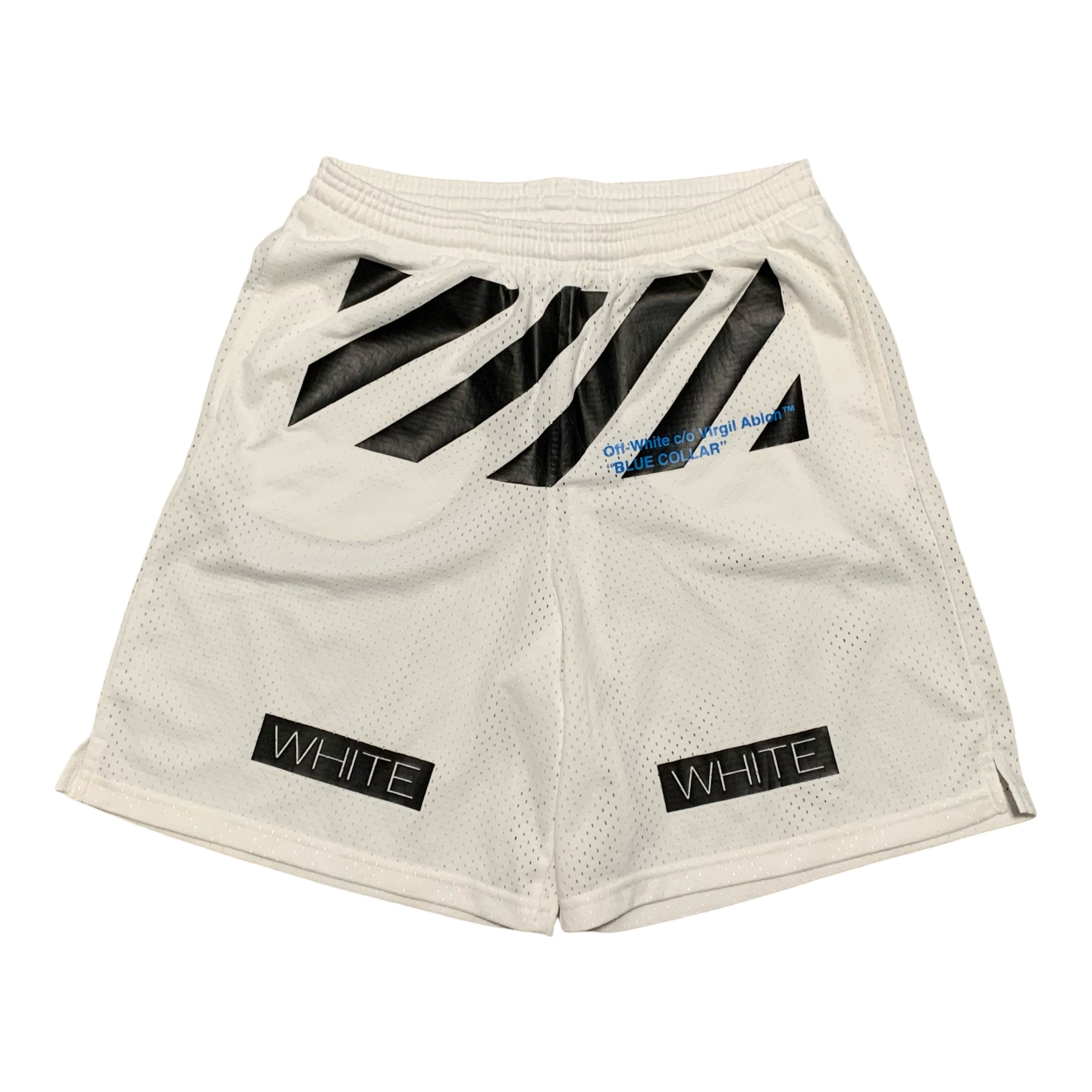 Off White Small Shorts Diag White Mesh Shorts Virgil Abloh