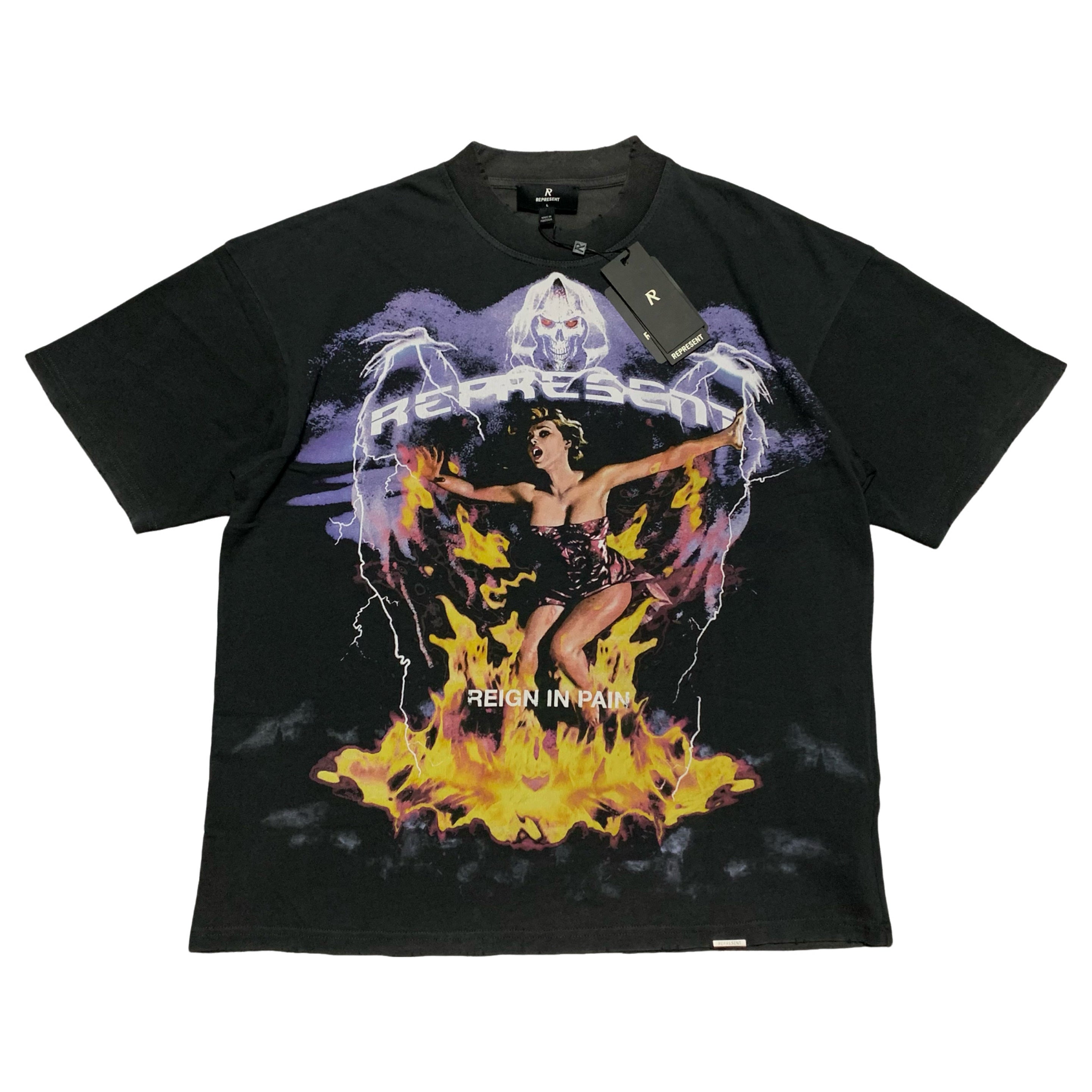 Represent Large Spirit Reaper Vintage Black Tee