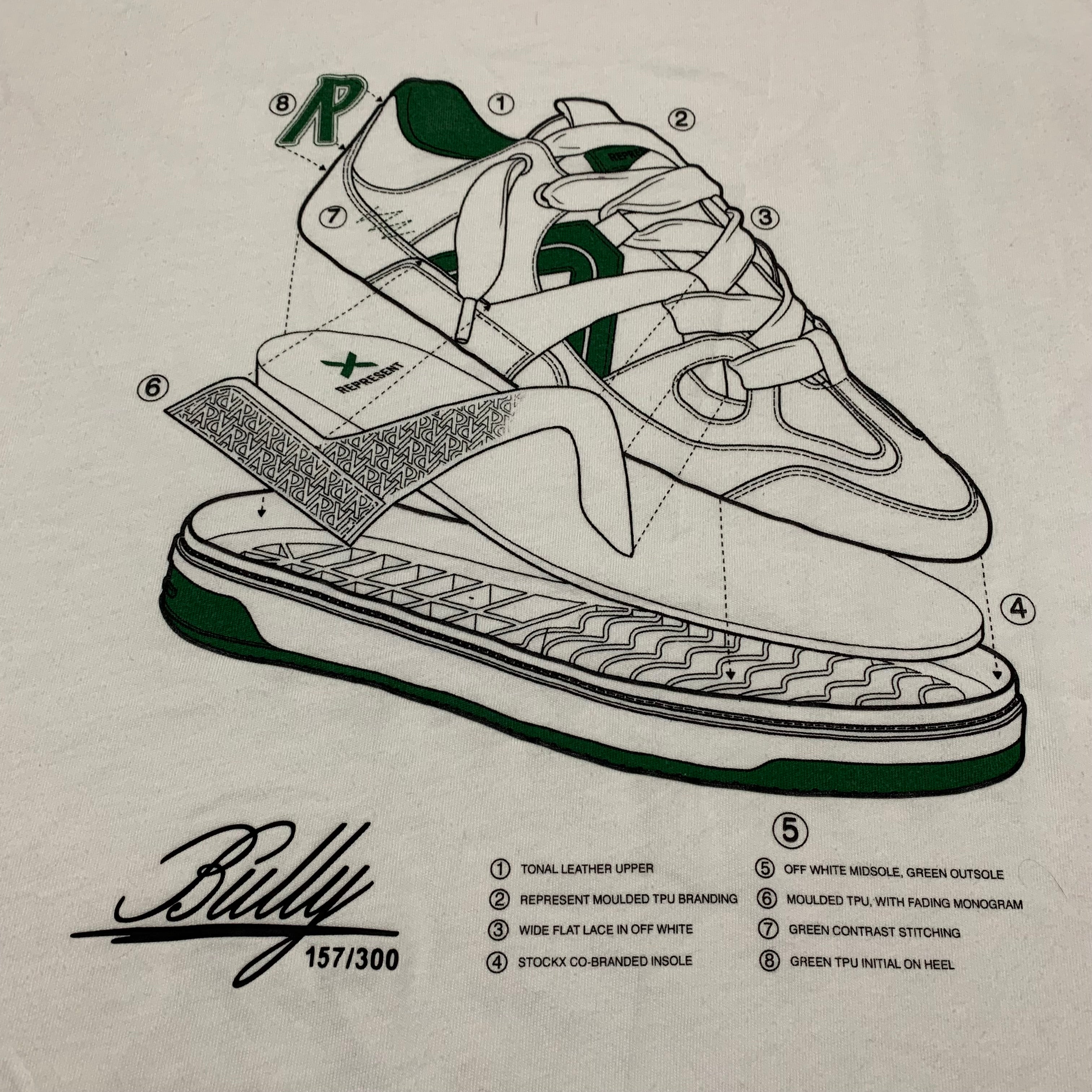 Represent Large StockX Bully Flat White Tee Limited Edition