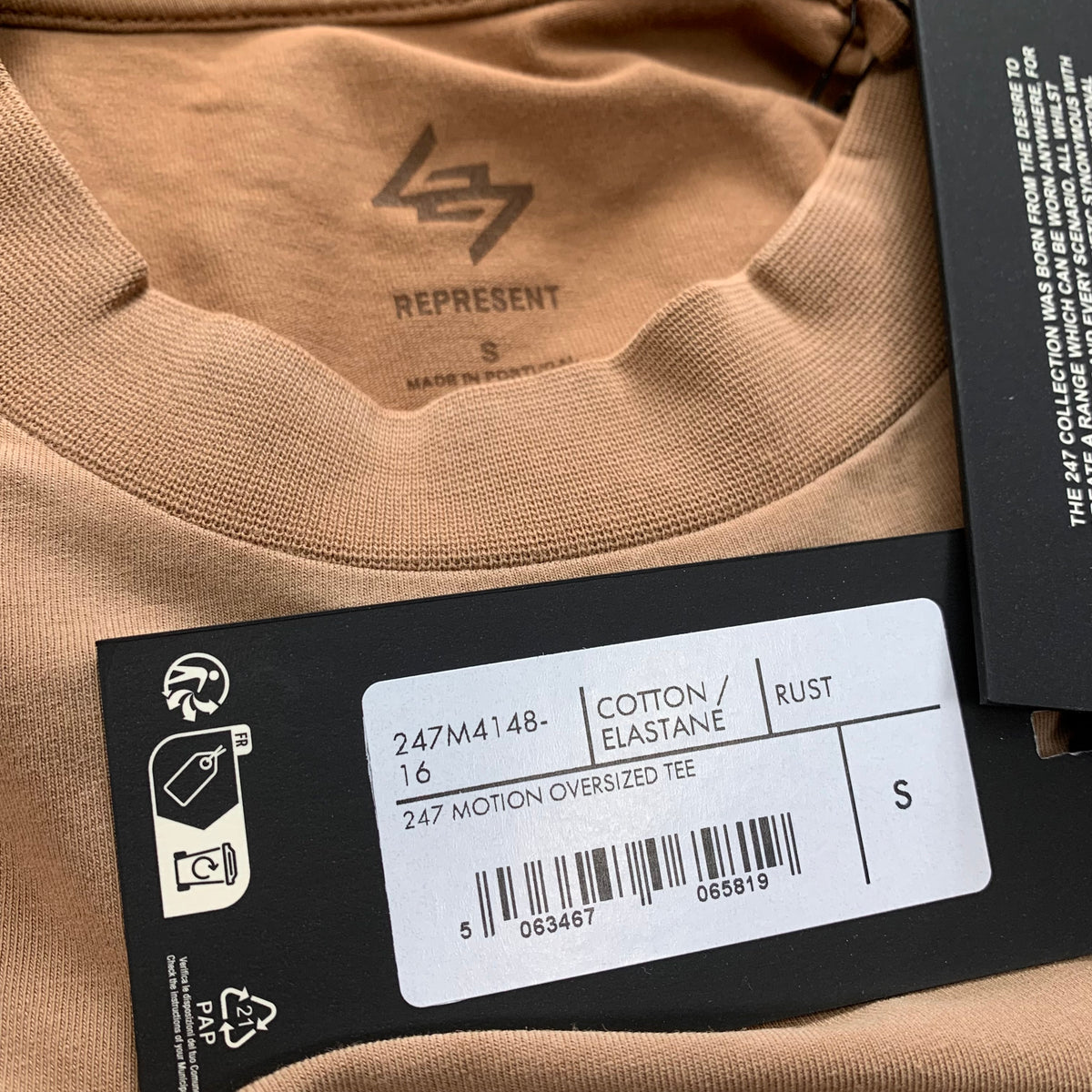 Represent Small Tee 247 Motion Oversized Rust T-Shirt