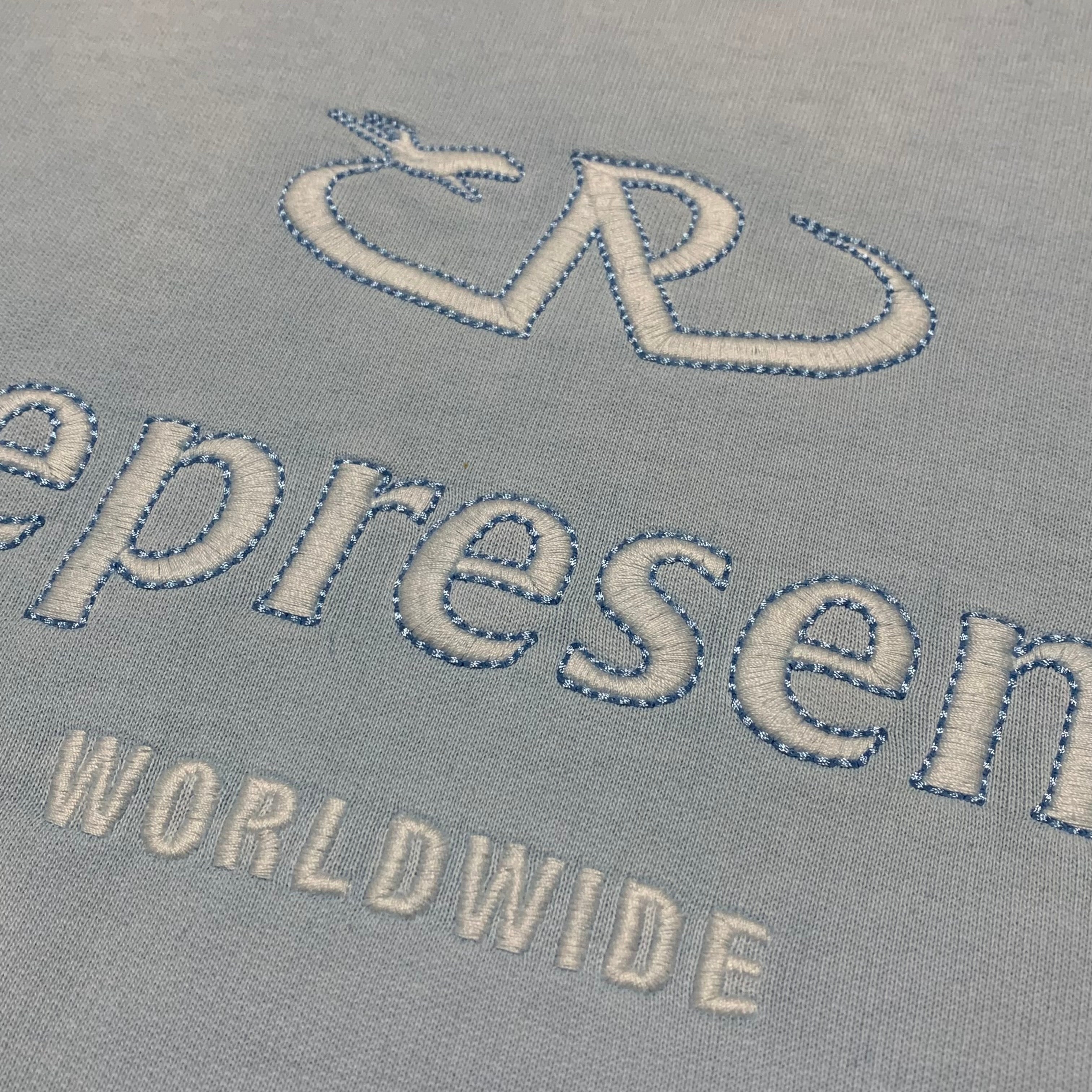 Represent Large Worldwide Powder Blue Sweater Sweatshirt Crewneck