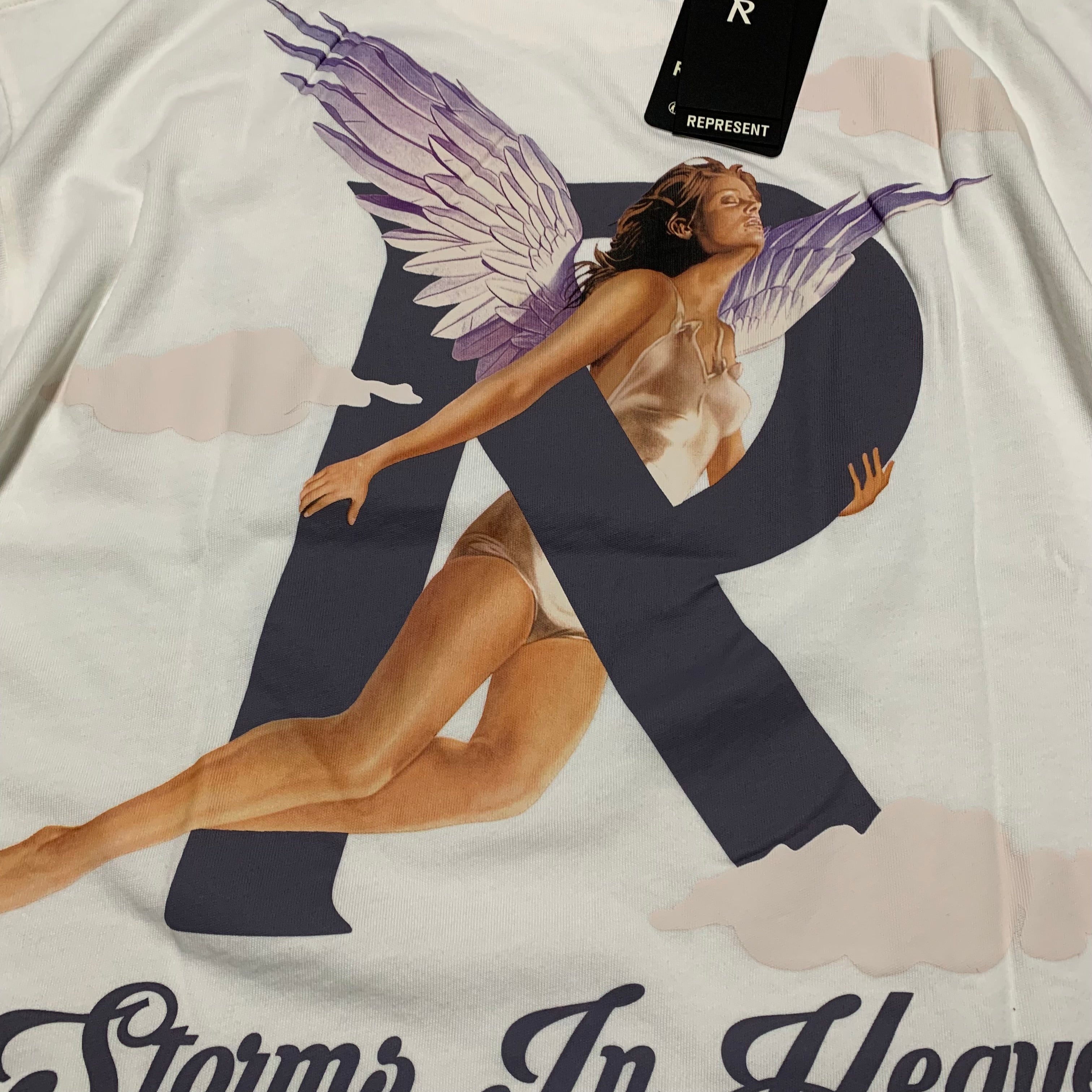 Represent Small Storms In Heaven Flat White Tee