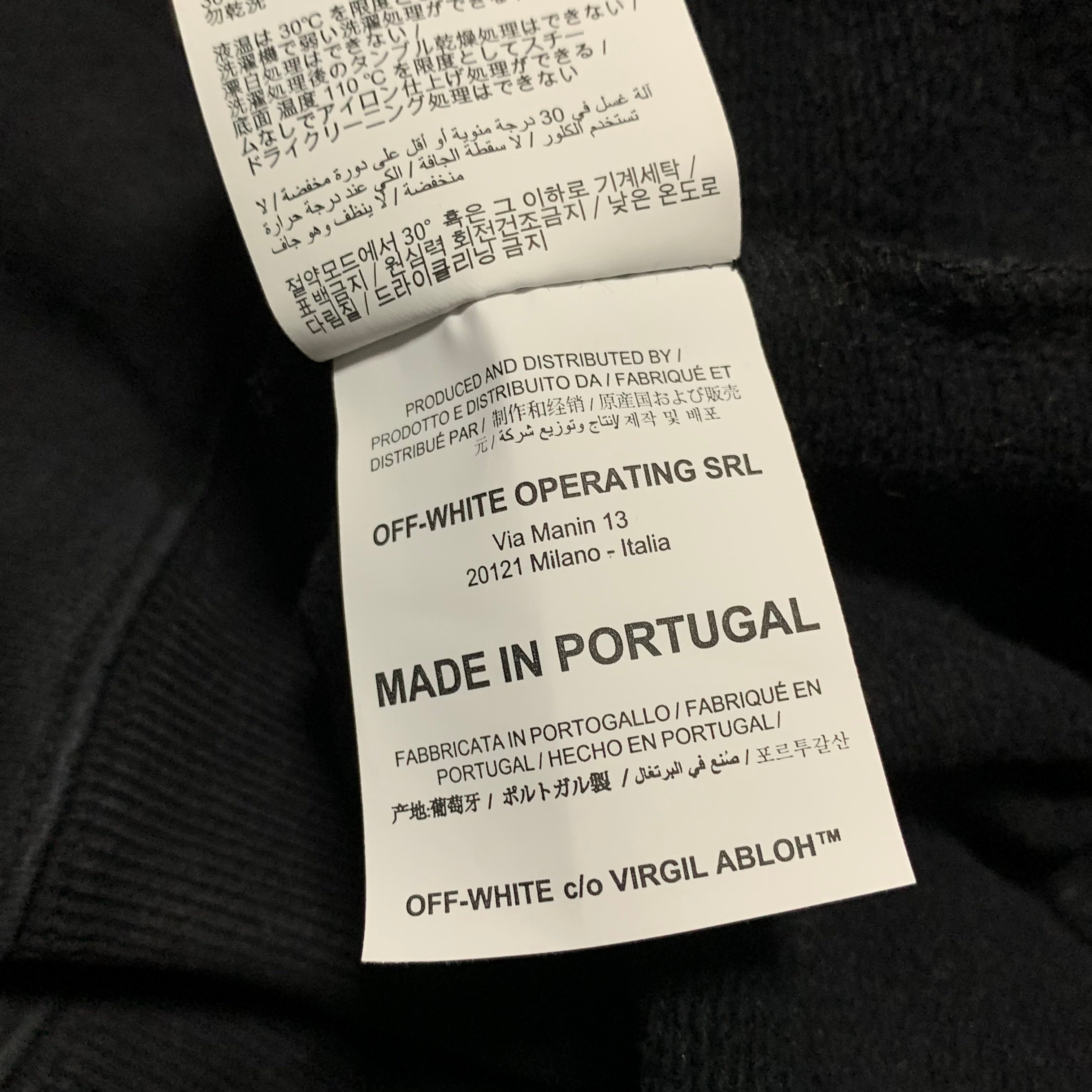 Off White Medium Acrylic Arrows Black Sweatshirt Crewneck Virgil Abloh Yellow Graphic