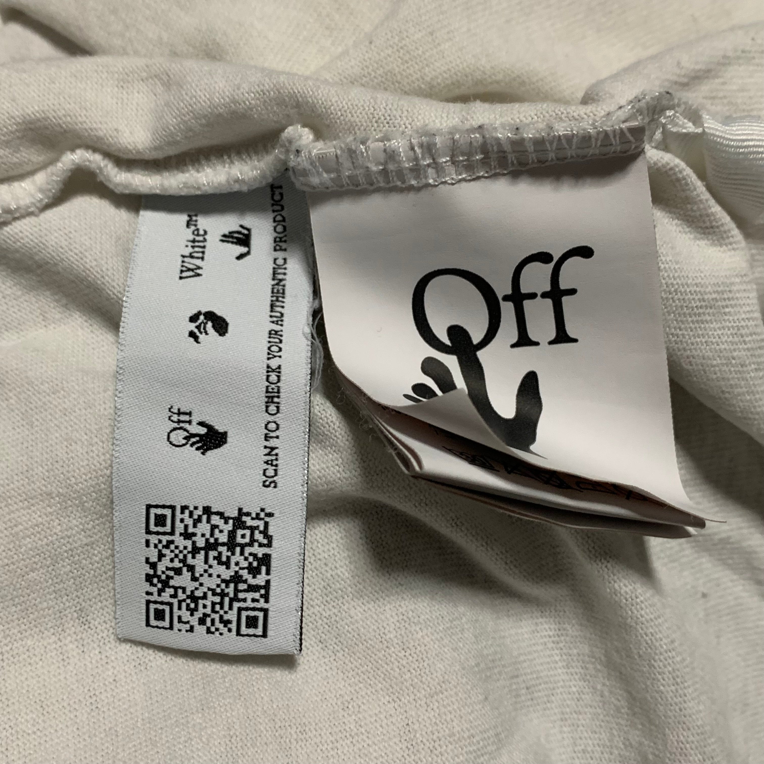 Off White Small Mona Lisa Arrows White Tee Virgil Abloh