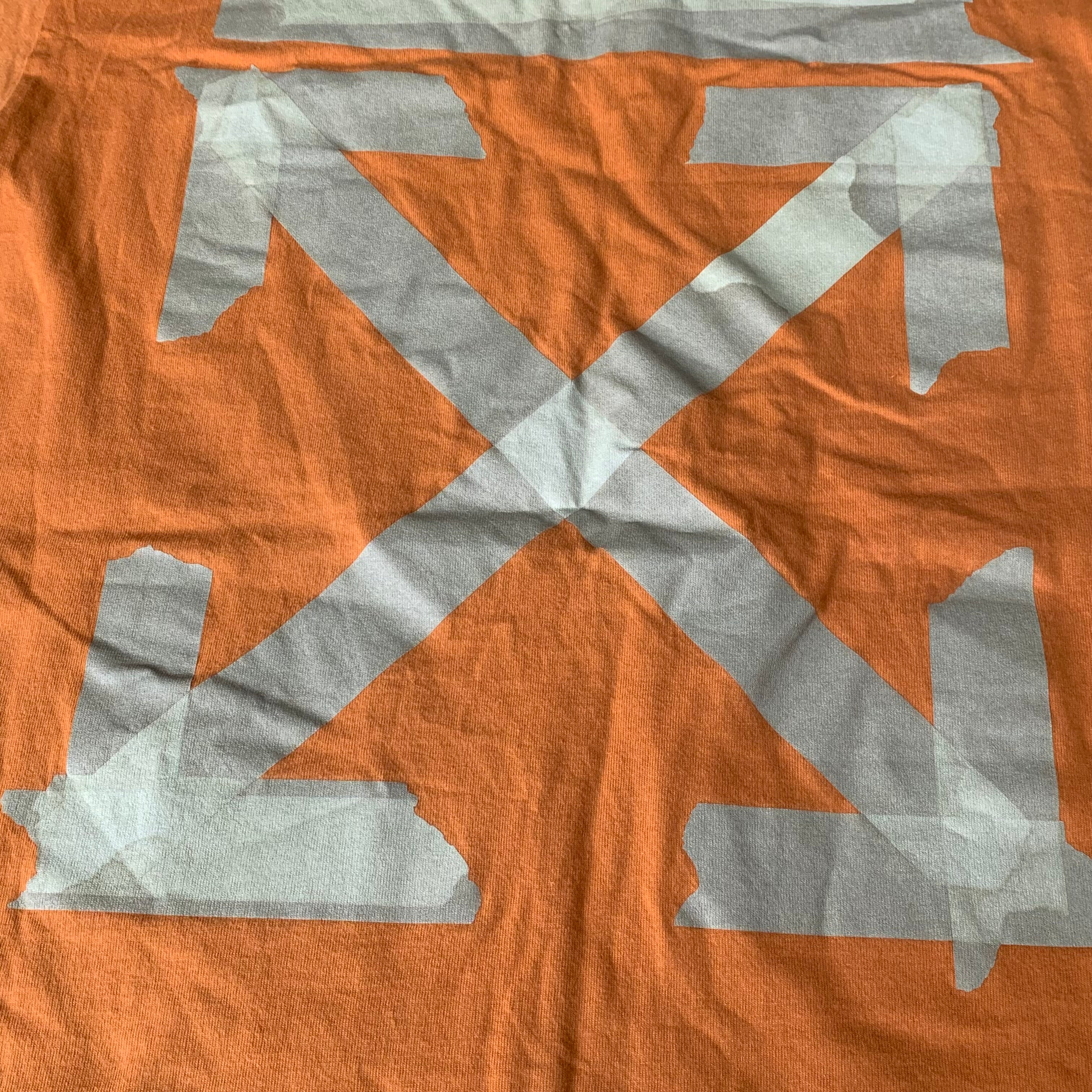 Off White Large Tee Tape Arrows Orange T-Shirt Virgil Abloh