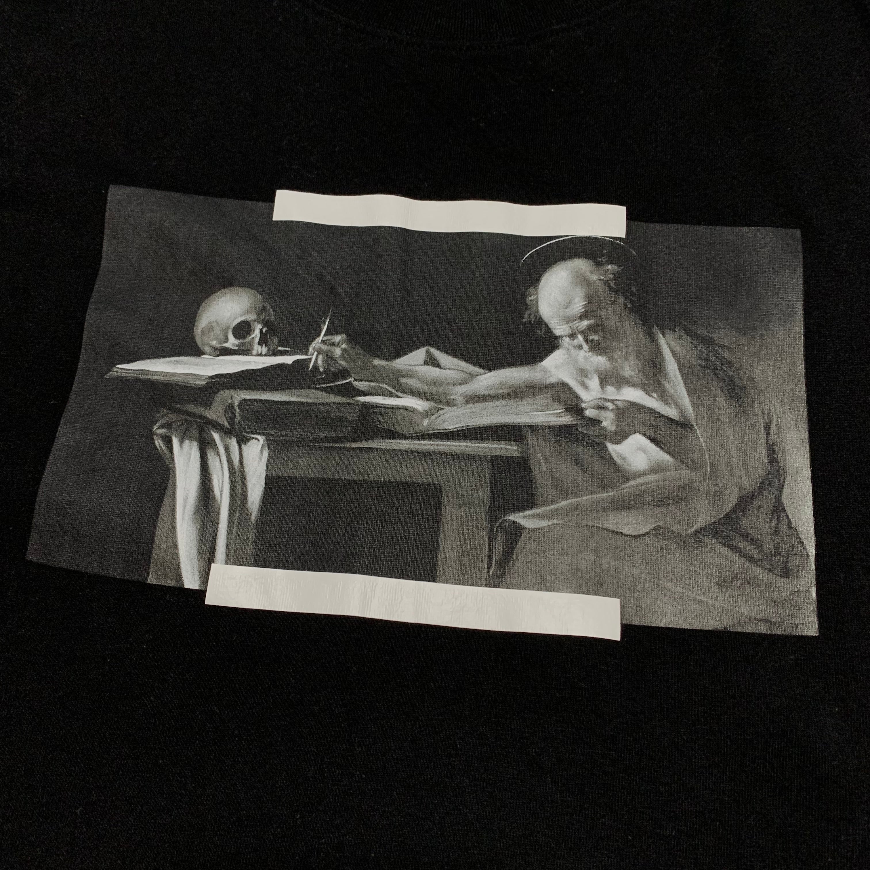 Off White Small Caravaggio Graphic Black Tee Virgil Abloh