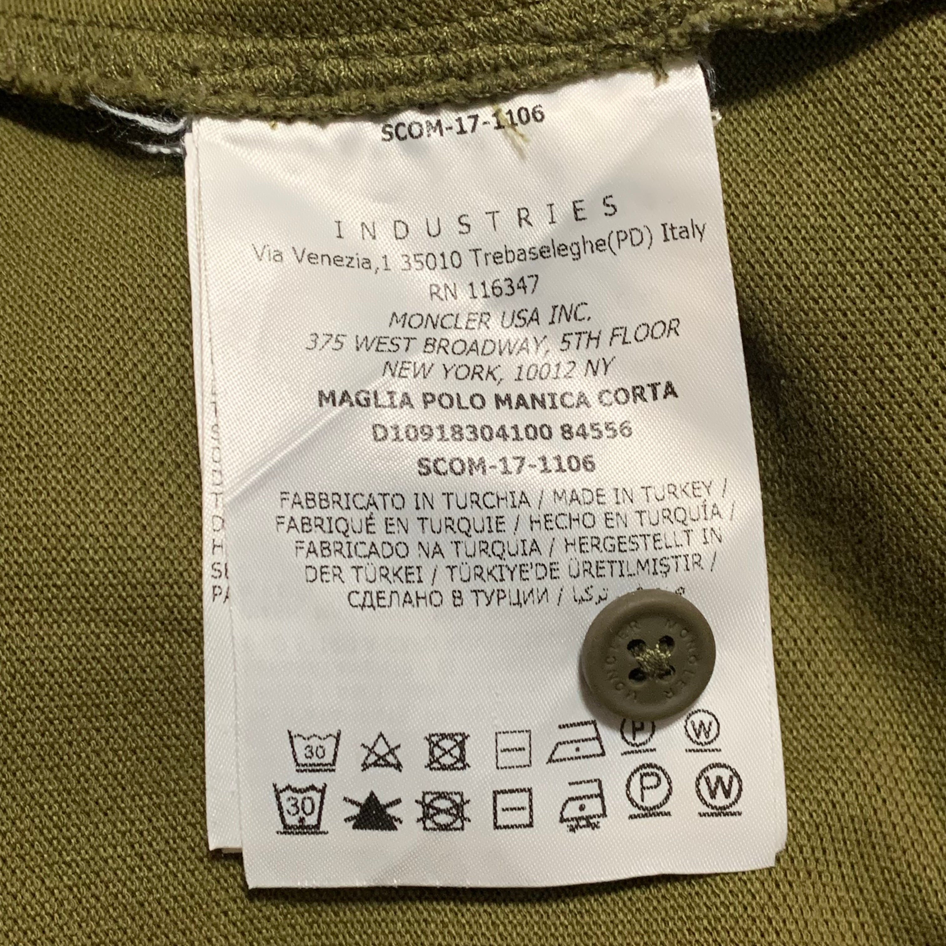 Moncler Small Polo Green Short Sleeve Polo Shirt Tee