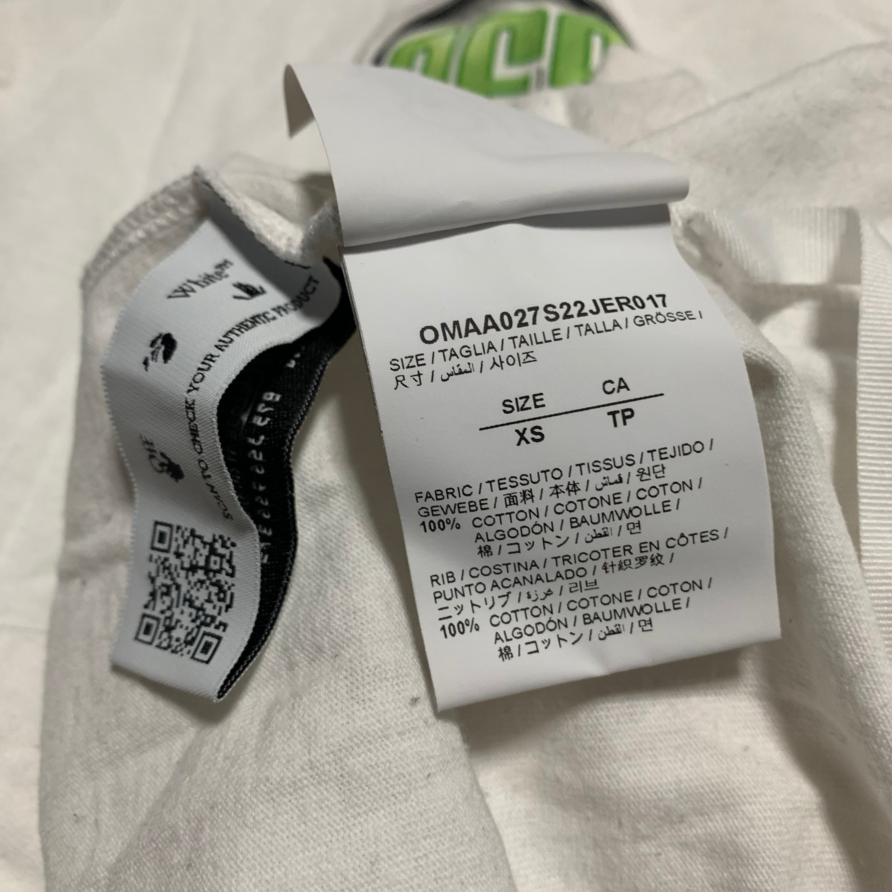 Off White XS Weed Graphic White Tee Virgil Abloh