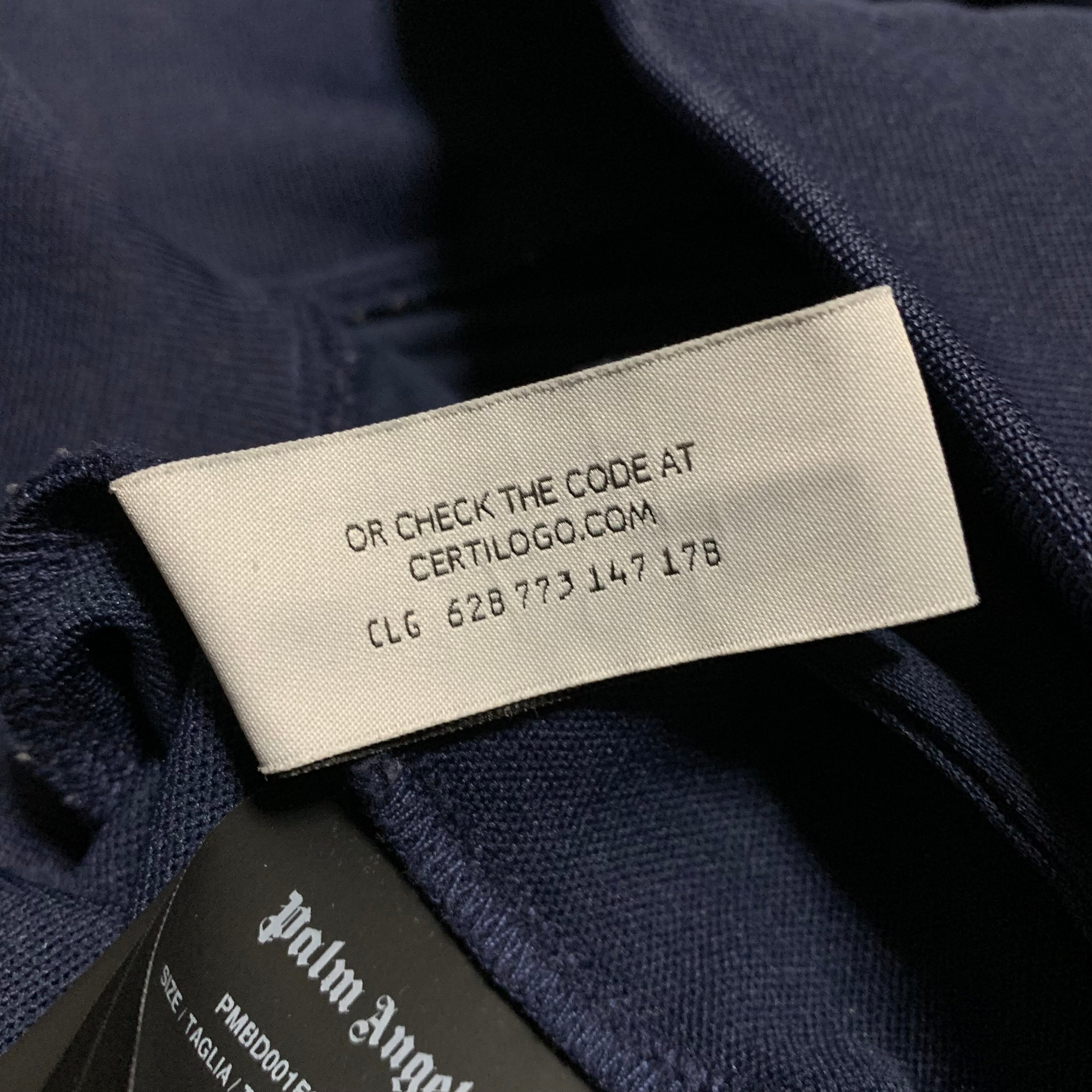 Palm Angels Small Track Jacket Blue Classic Track Top