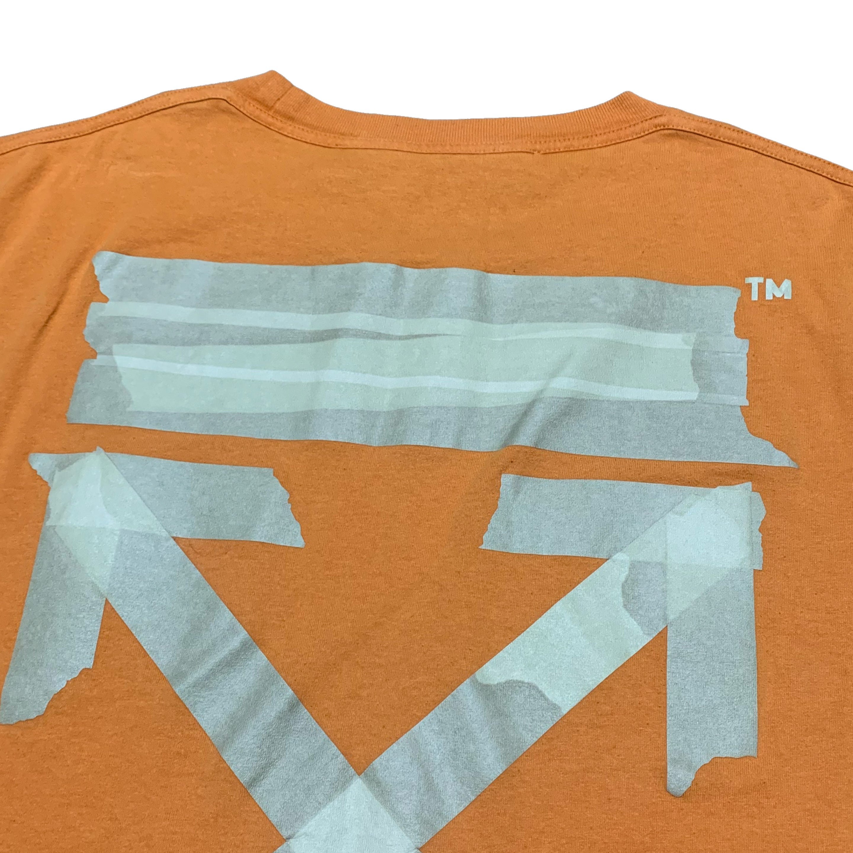 Off White XL Tape Arrows Orange Tee Virgil Abloh