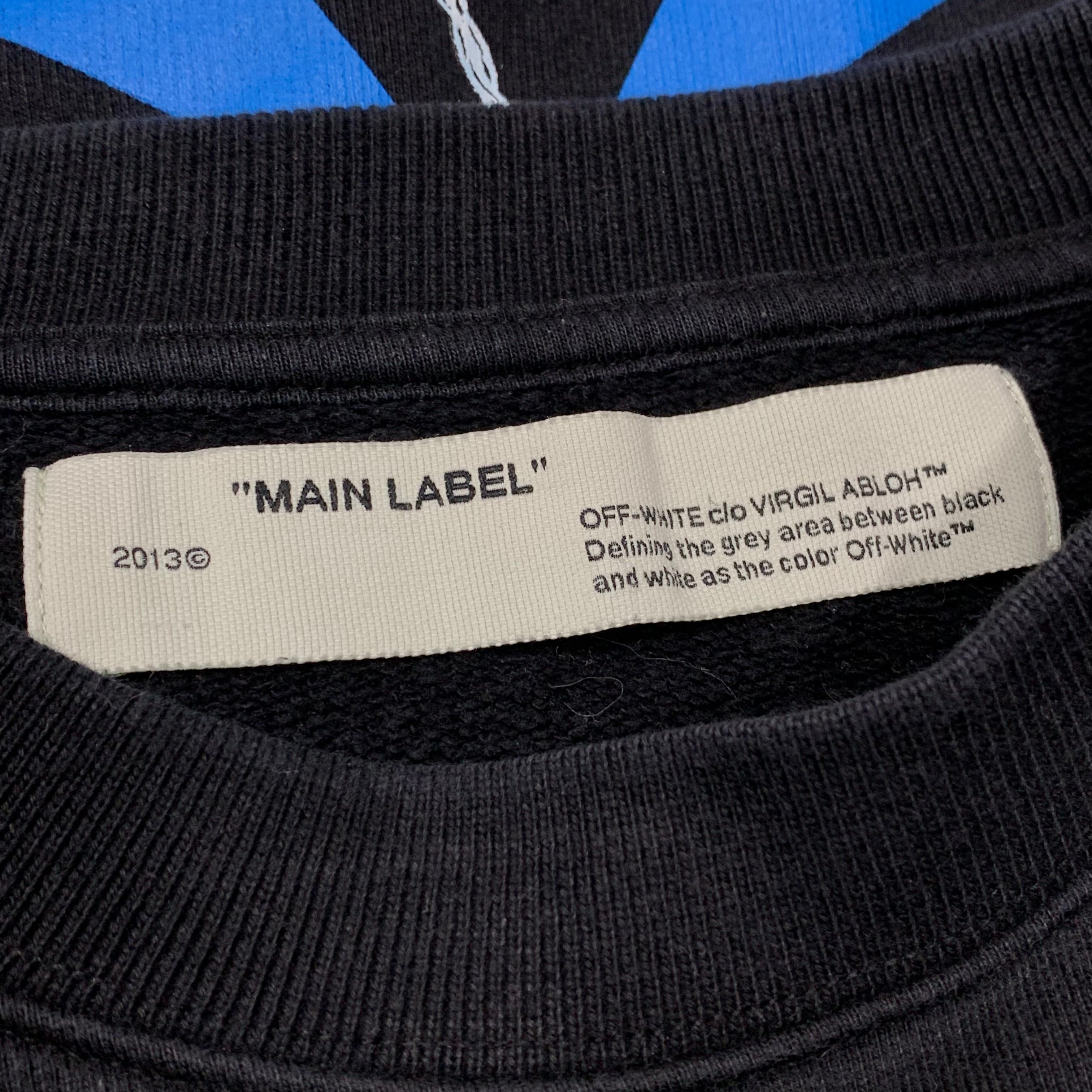 Off White XL Sweatshirt Fence Arrows Black Crewneck Virgil Abloh