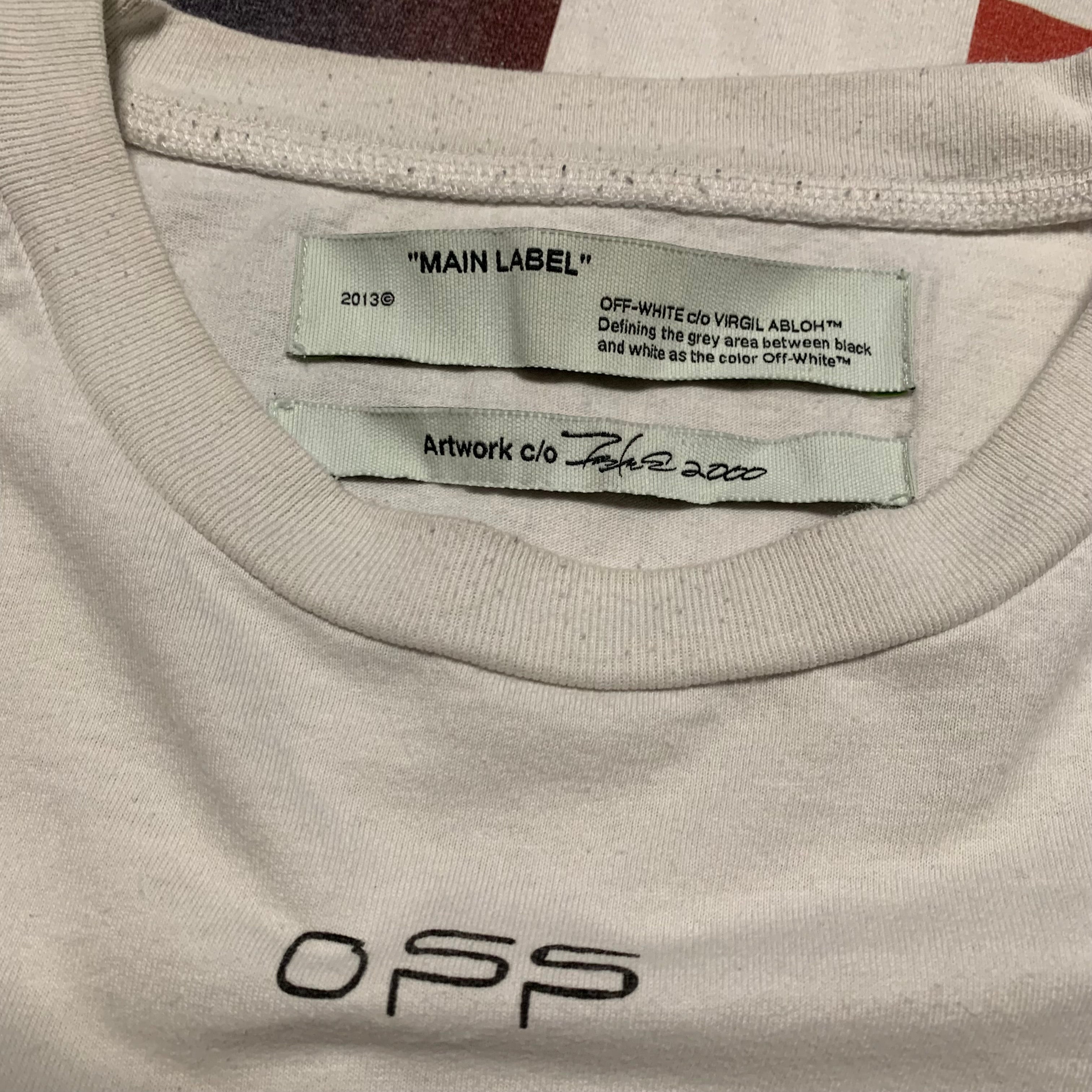 Off White XL Futura Arrows White Tee Virgil Abloh