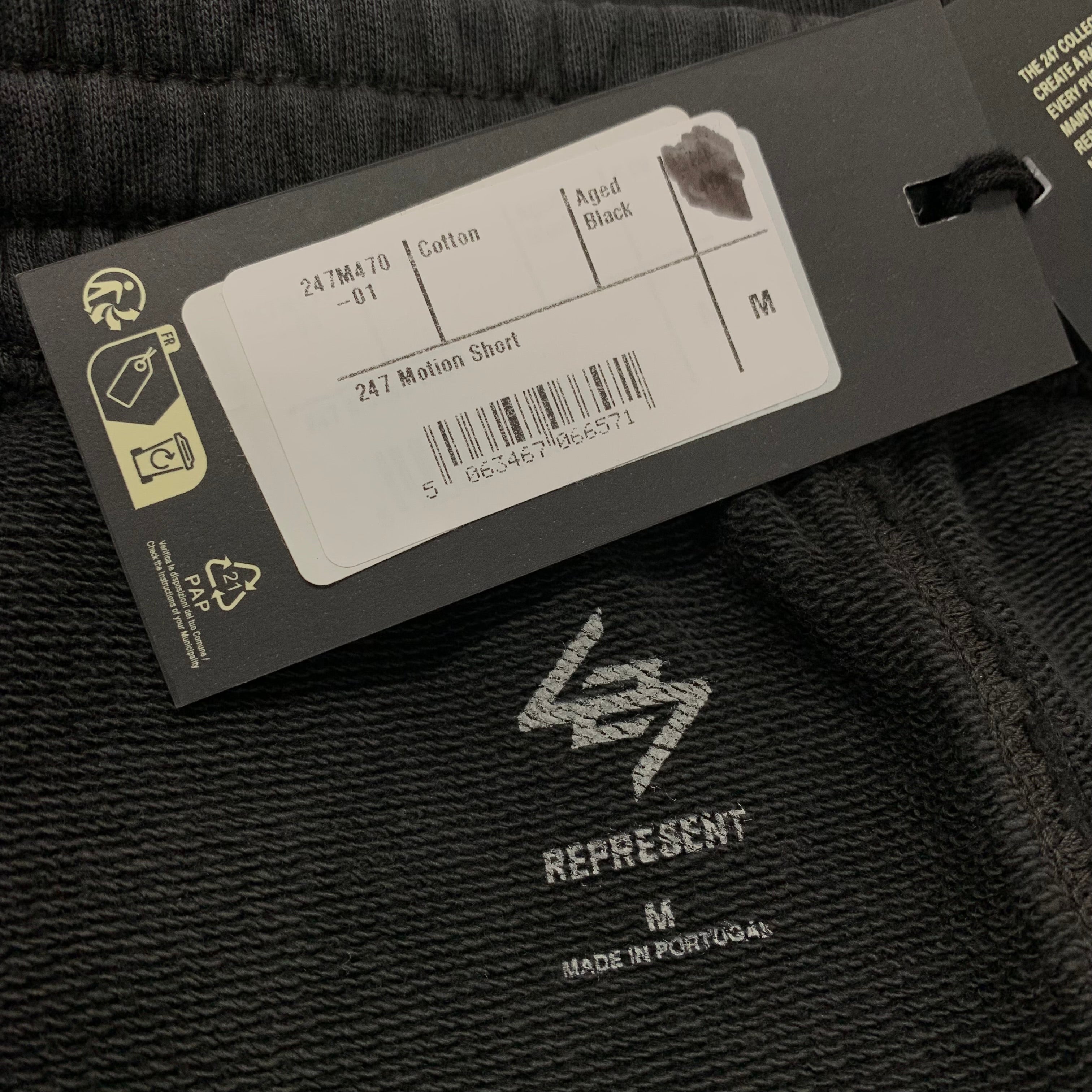 Represent Medium Shorts 247 Motion Aged Black Shorts Bottoms