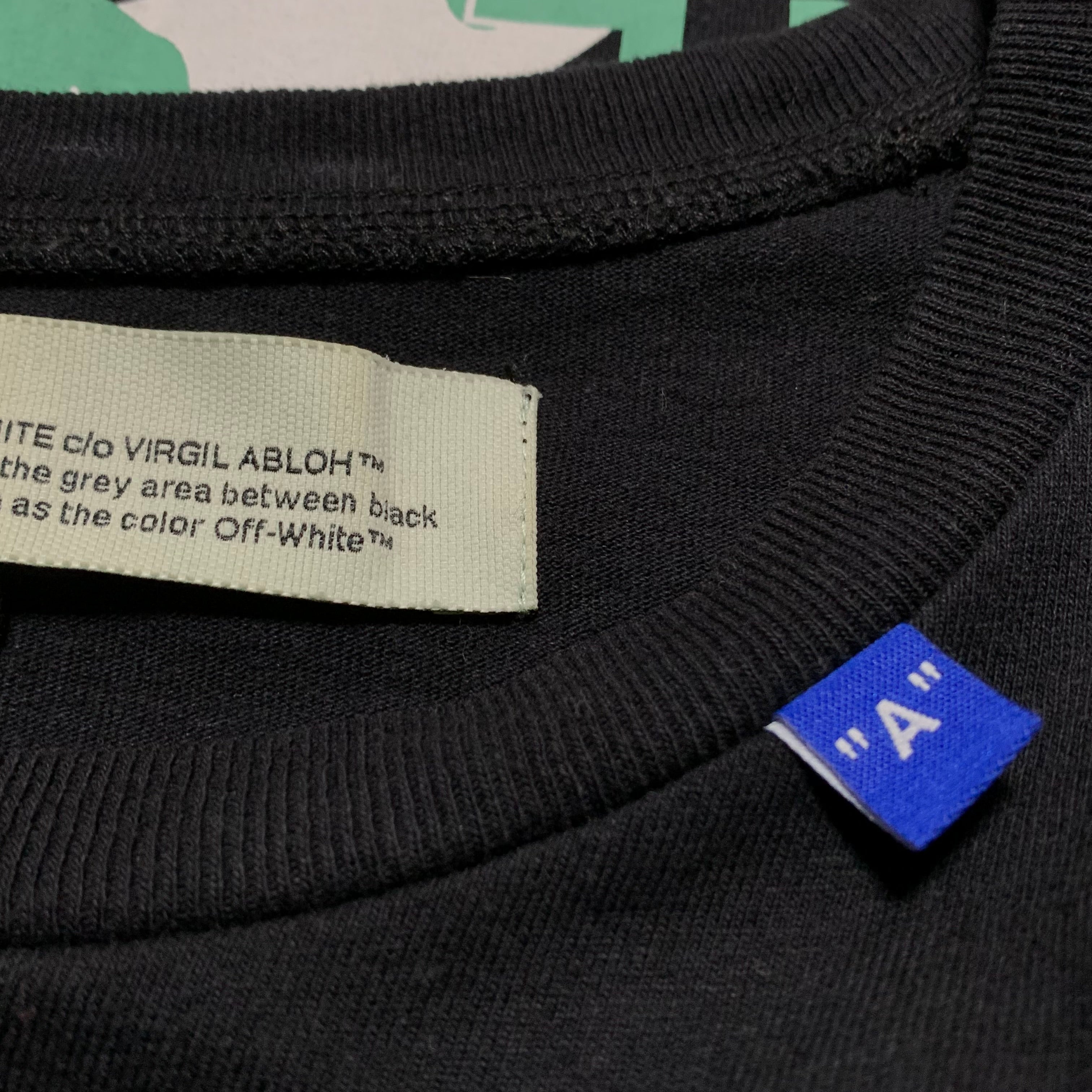 Off White XL Waterfall Arrows Black Tee Virgil Abloh