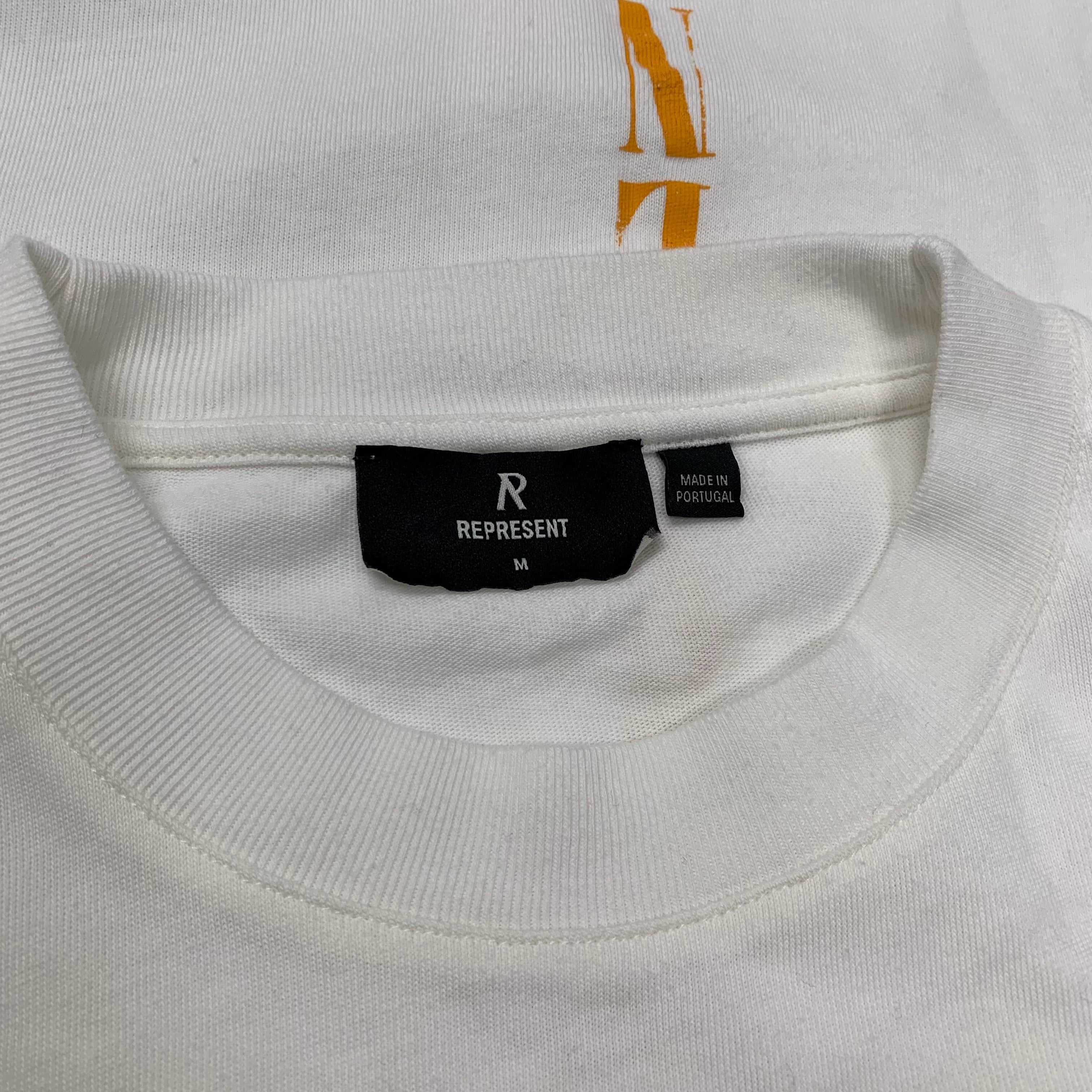Represent Medium Reborn Horizons Flat White T-Shirt