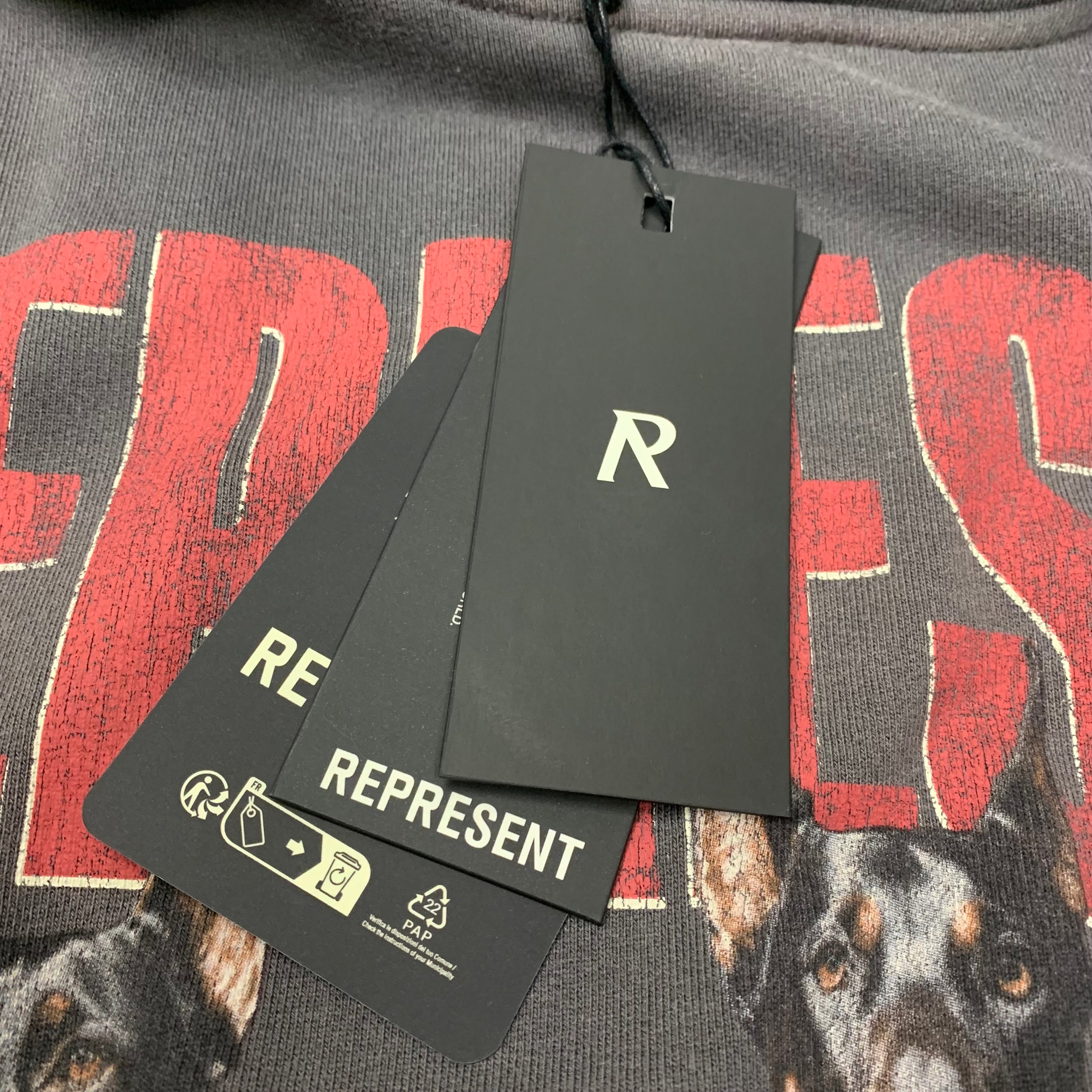 Represent Medium Hoodie Dream On Tour Sun Fade Grey Hoodie (RRP £180)