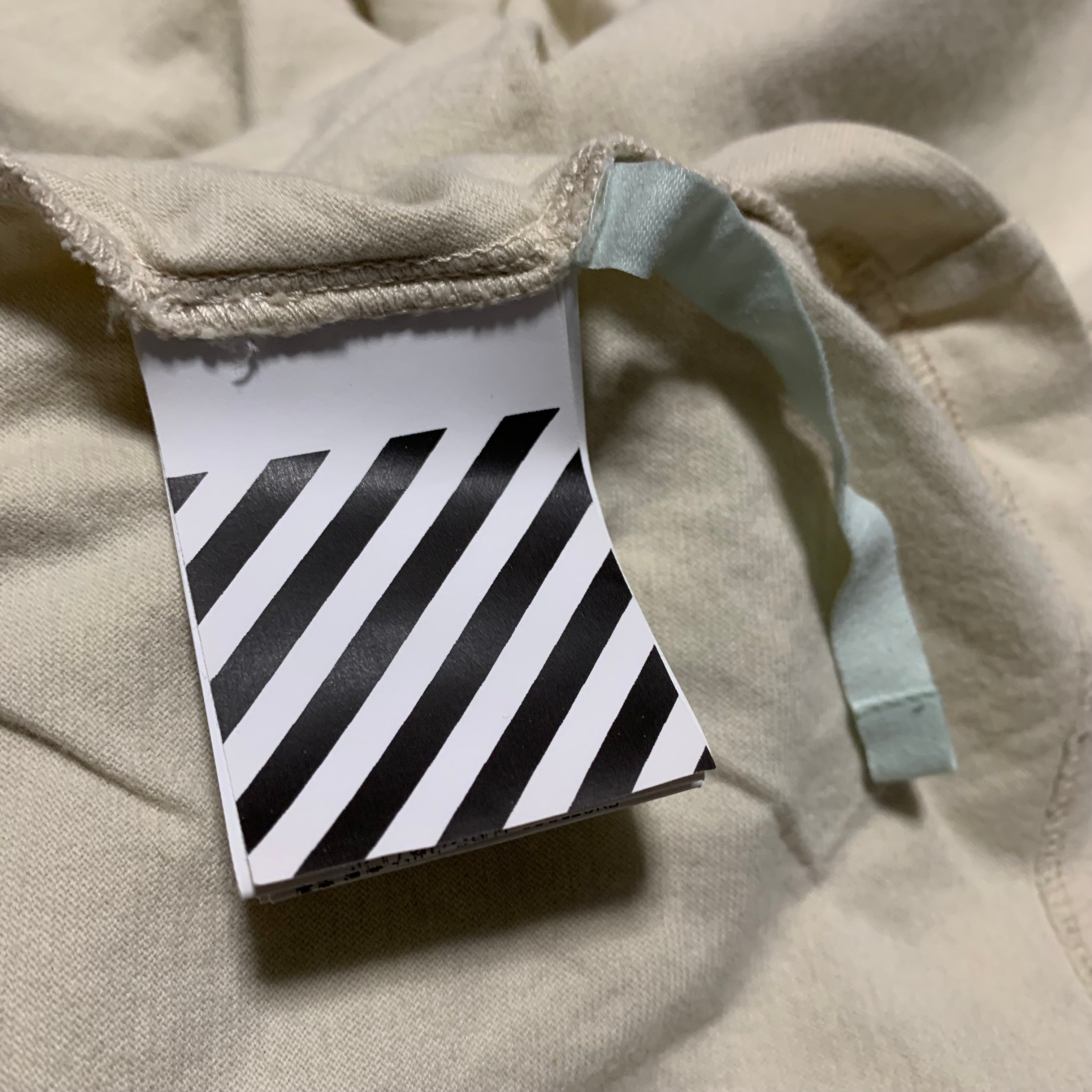 Off White XS Arrows Beige White Tee Virgil Abloh