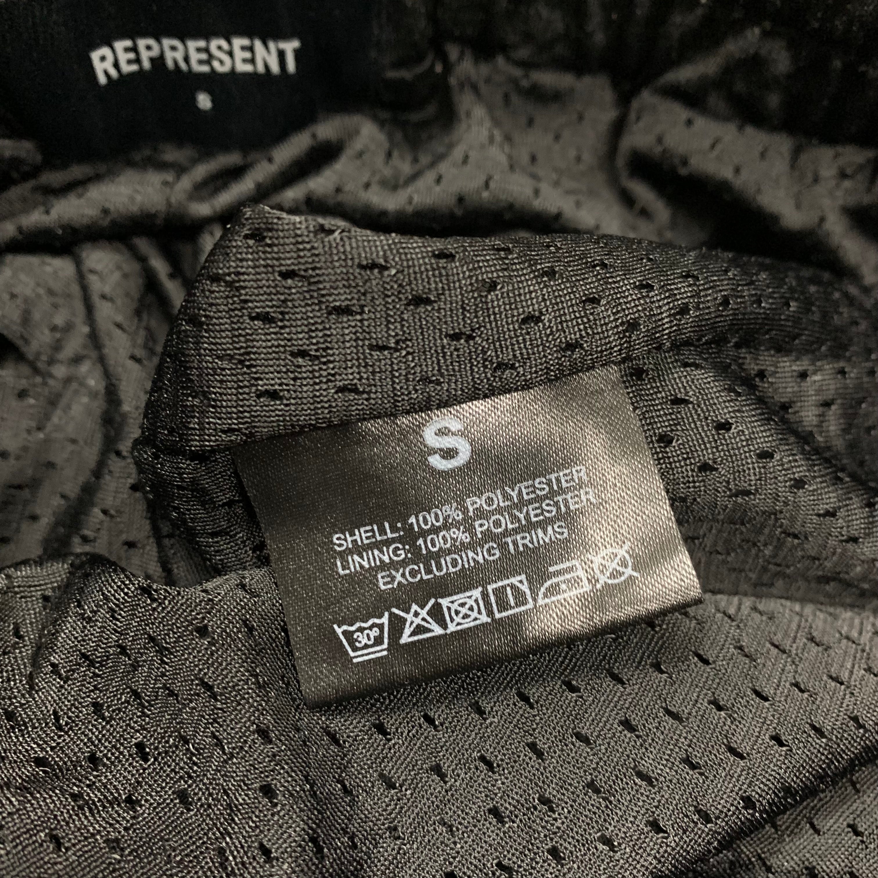 Represent Small Shorts Owners Club Black Mesh Zip Shorts