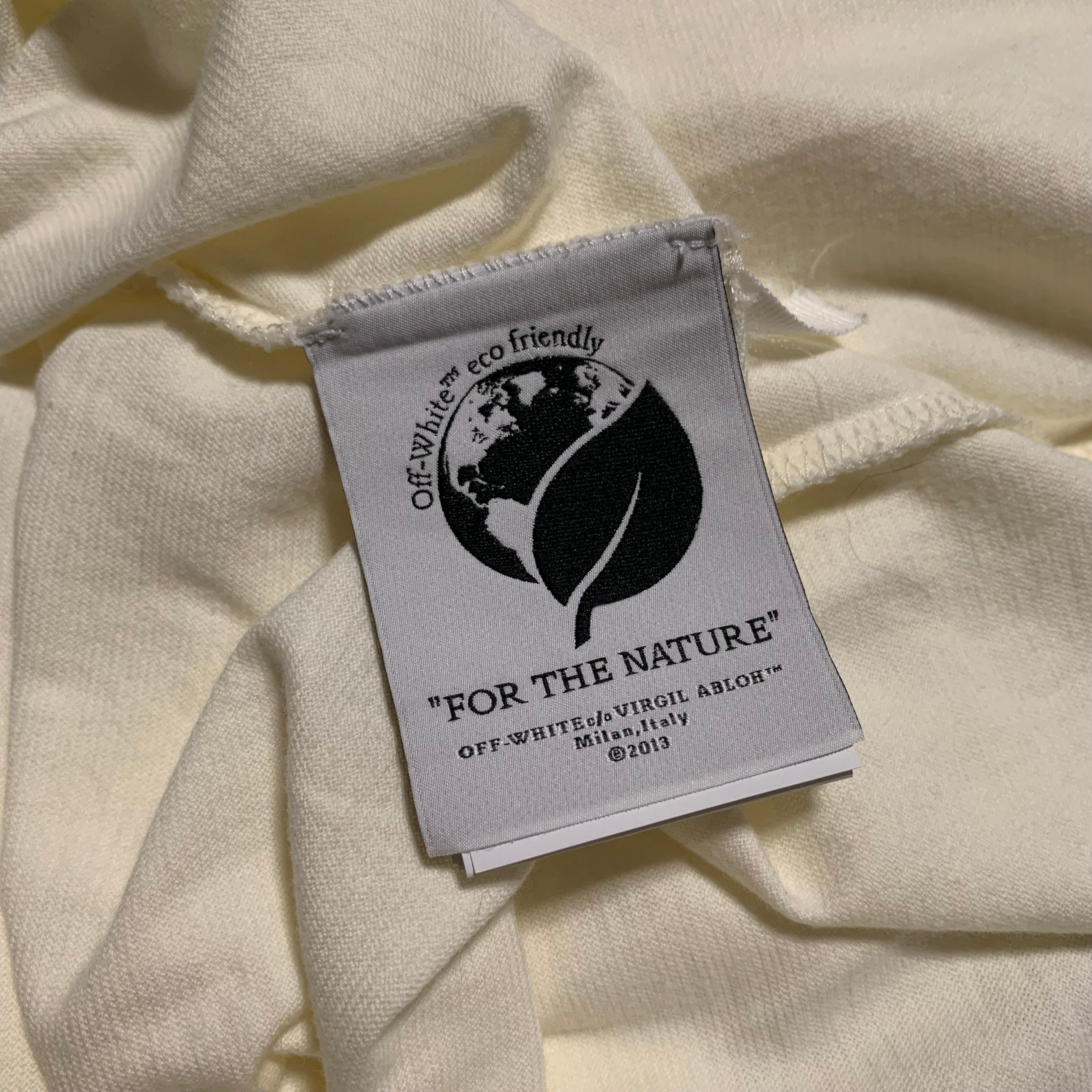 Off White Large Tape Cream White Tee Vigil Abloh