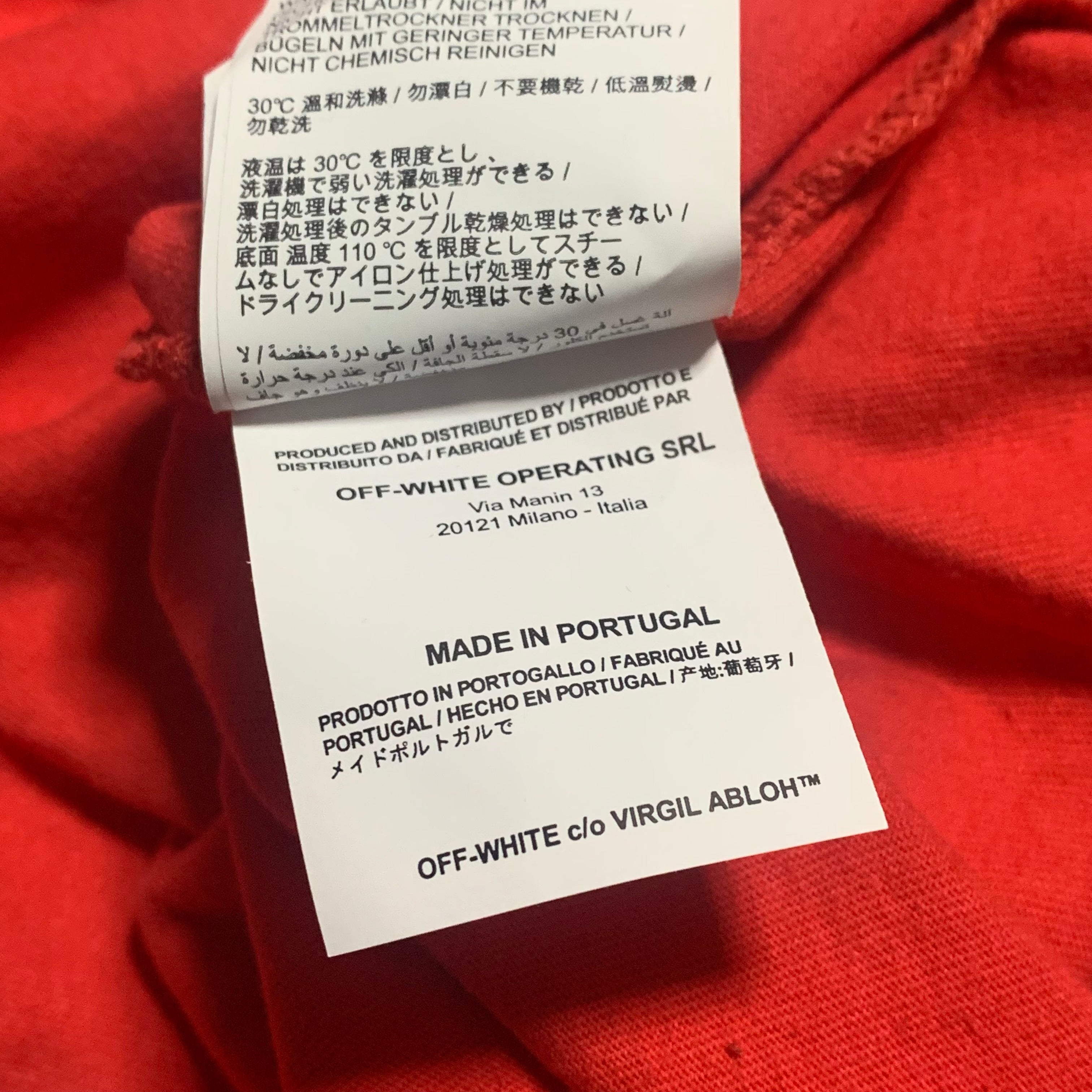 Off White Medium Mona Lisa Red Tee Virgil Abloh