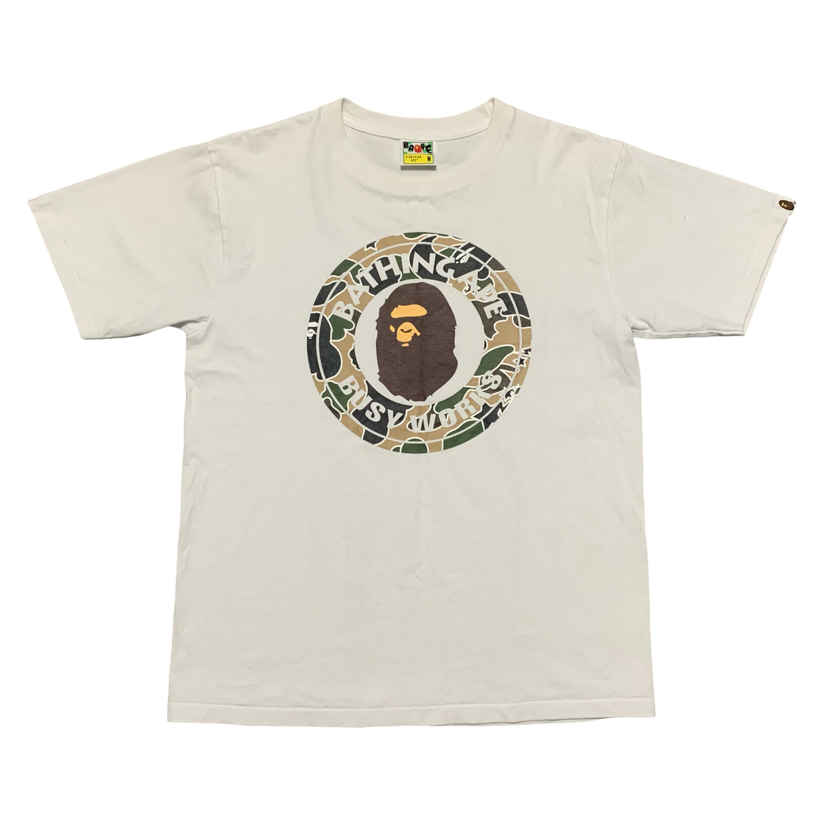 Bape Medium Busy Works Camo White Tee A Bathing Ape