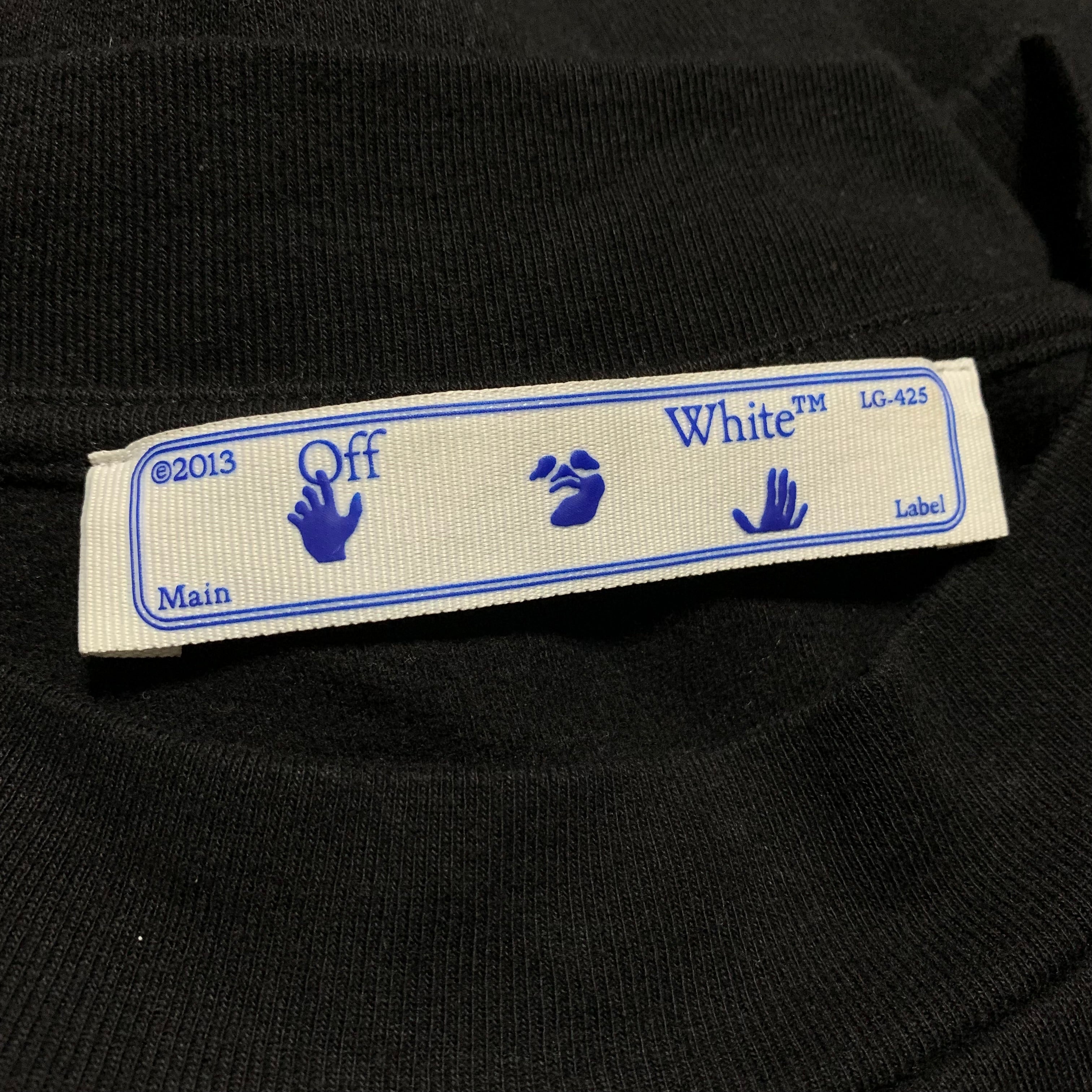 Off White Medium Rainbow Tomboy Black Tee Virgil Abloh
