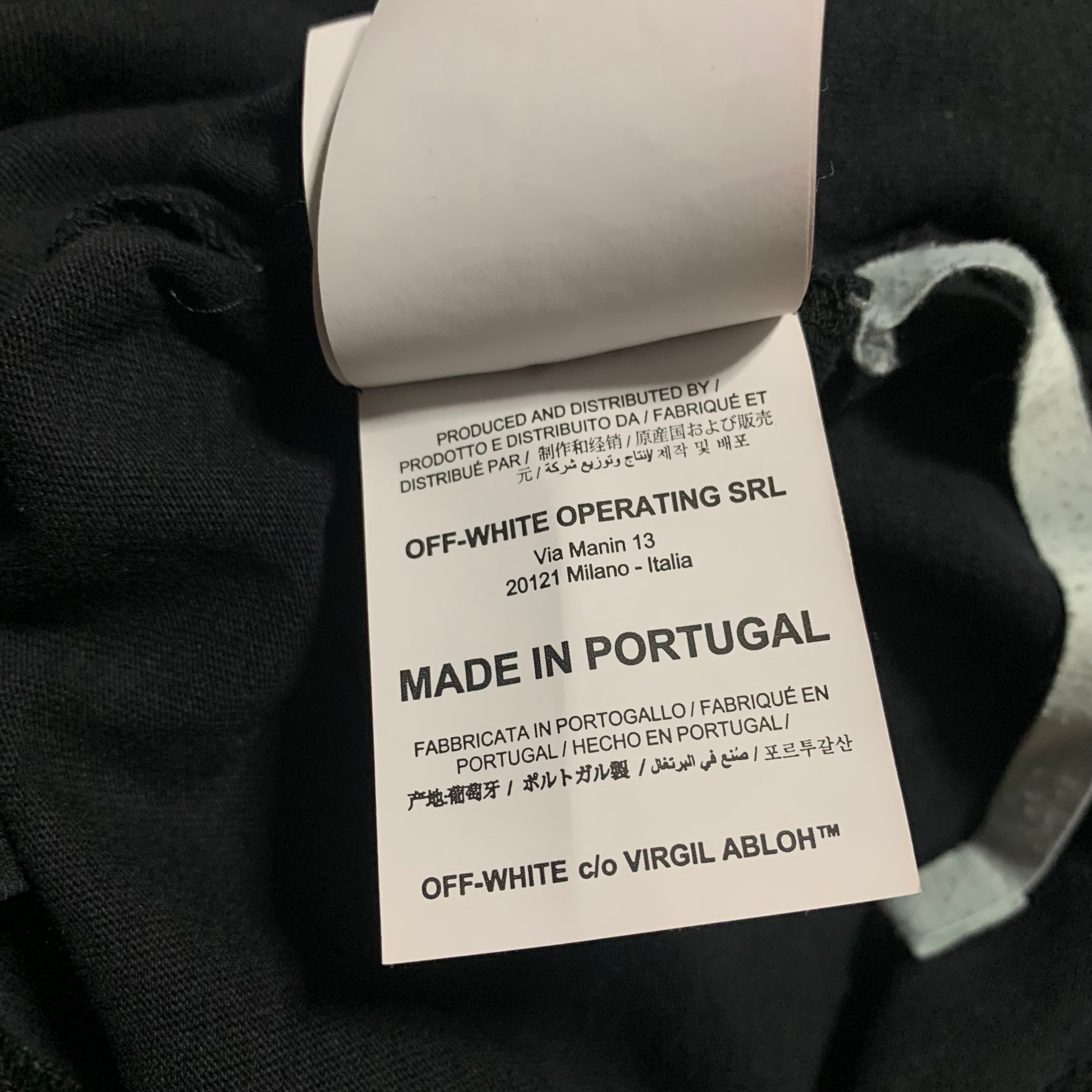 Off White XS Arrows Graphic Black Tee Short Sleeves Virgil Abloh