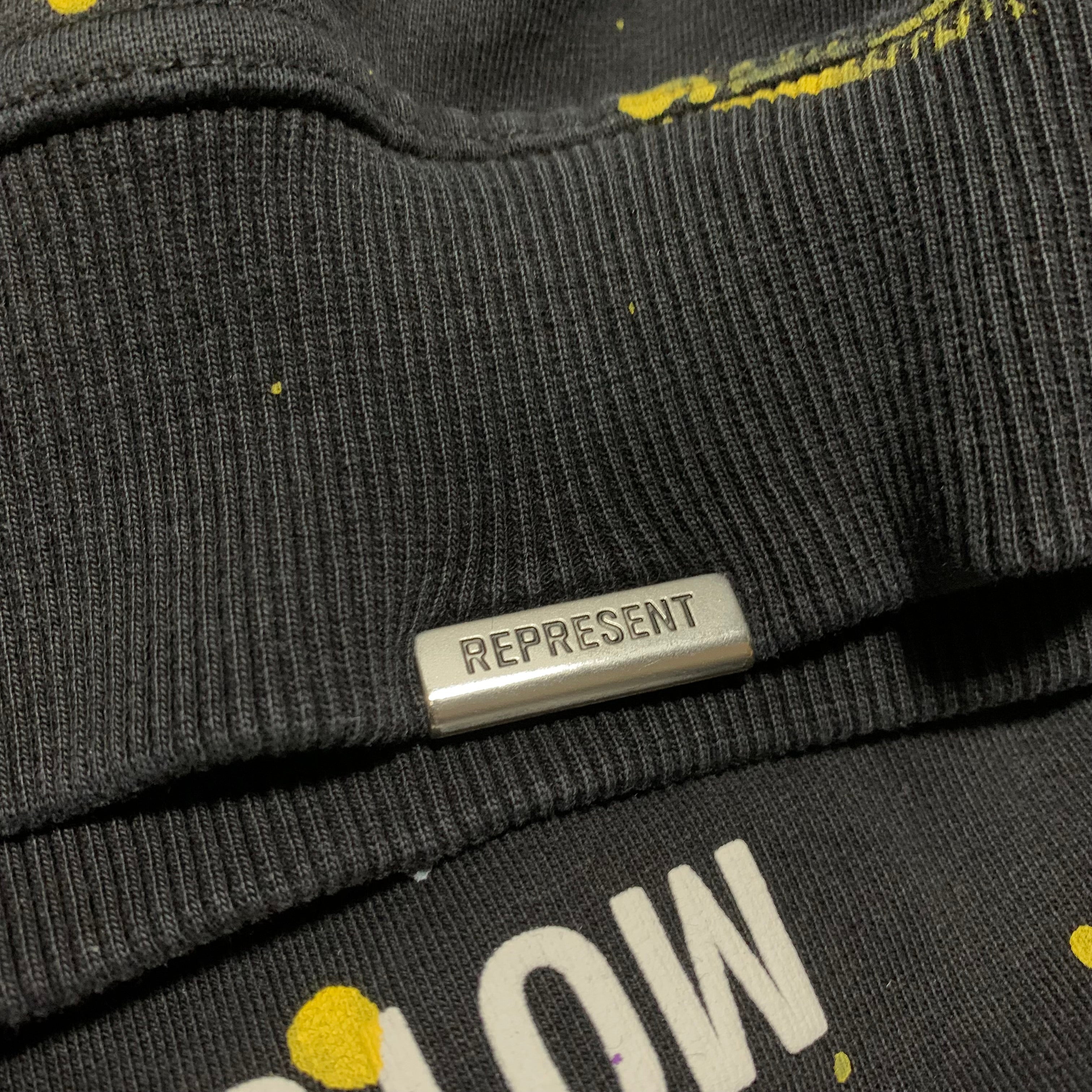 Represent Medium Bespoke Commissions Jet Black Sweater Sweatshirt Paint Splatter