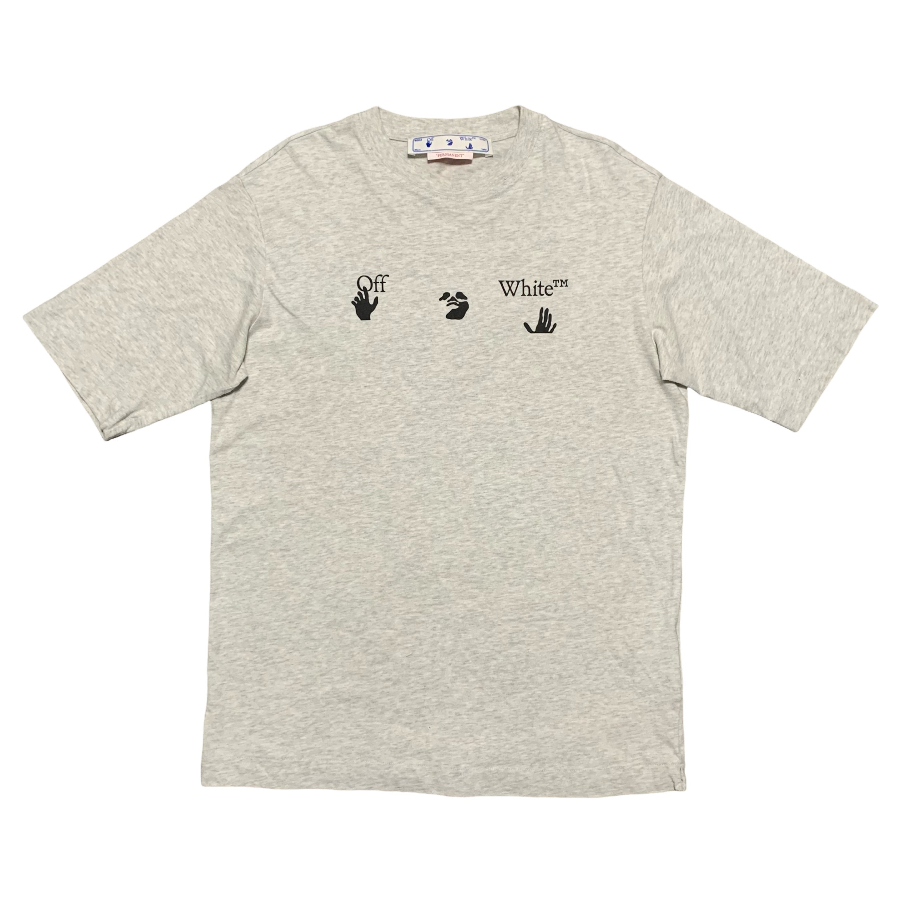 Off White Medium Hand Logo Grey Tee Virgil Abloh