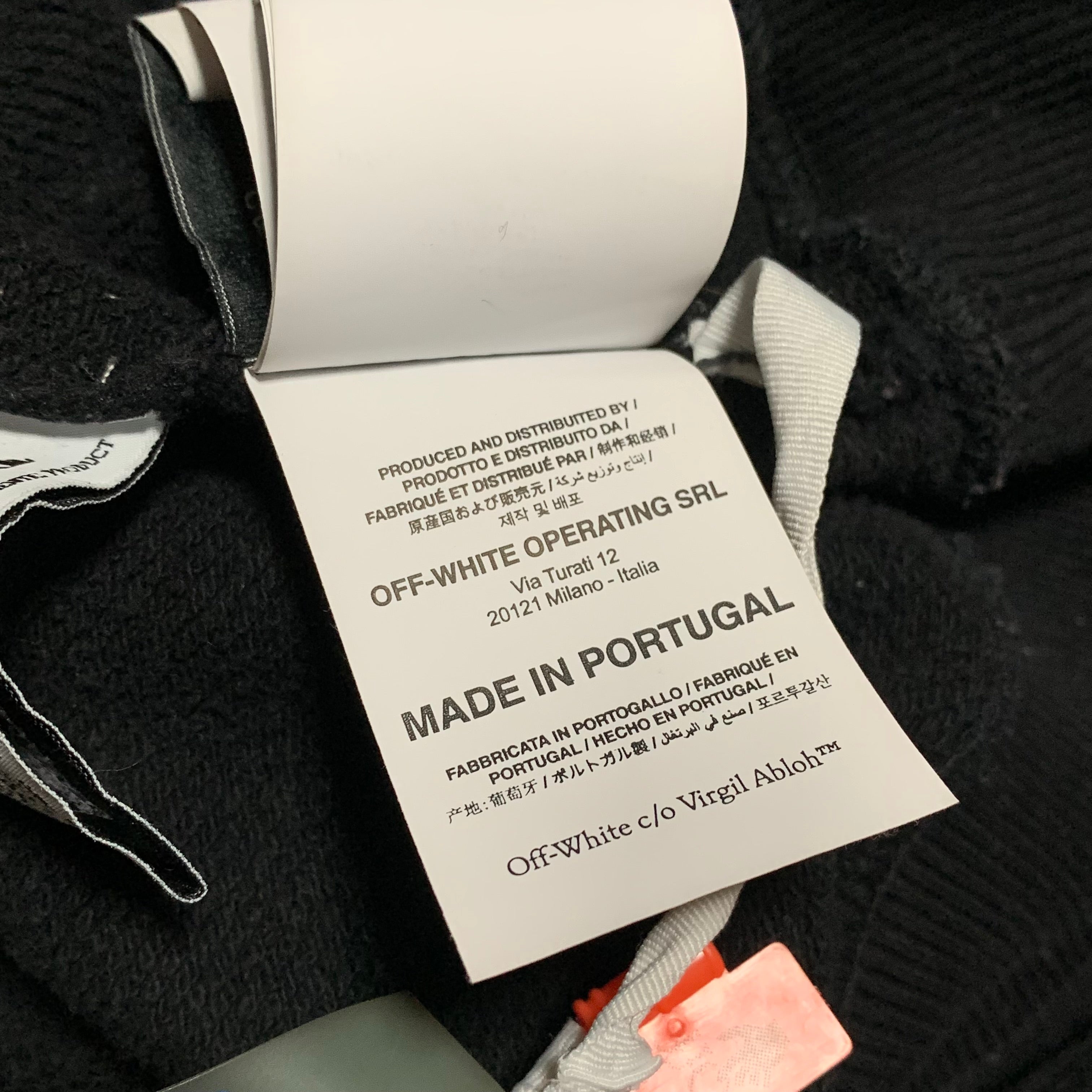 Off White XS Black Sweatshirt Crewneck Off Logo Short Vigil Abloh