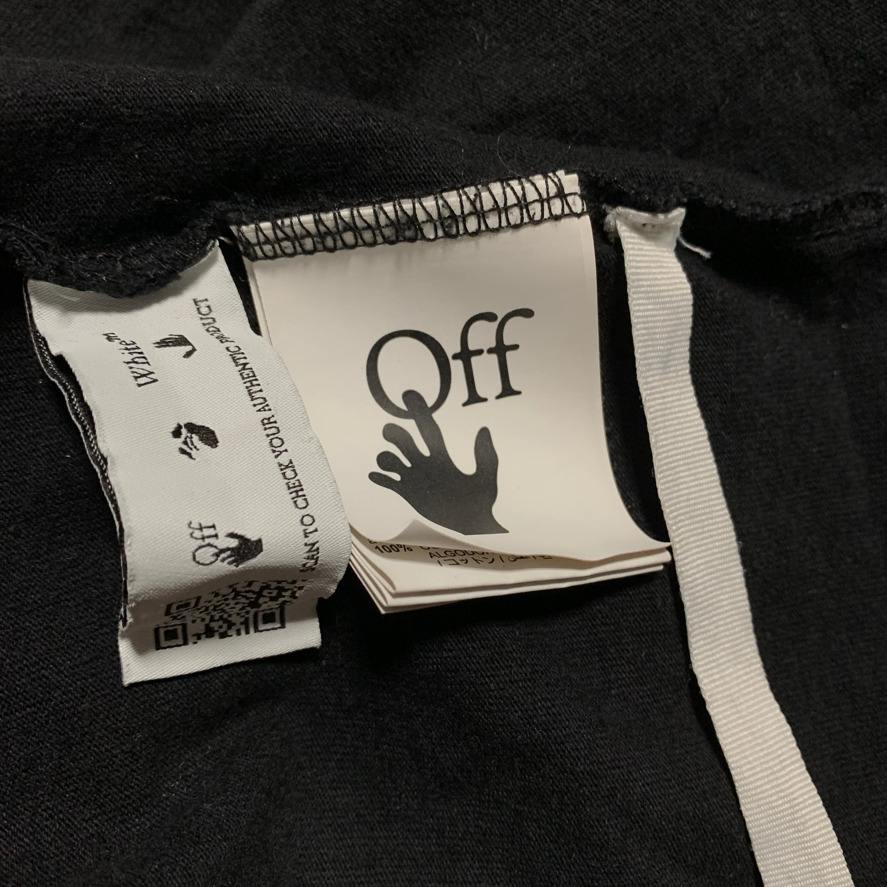 Off White Small Caravaggio Arrows Black Tee Virgil Abloh Sprayed Graffiti