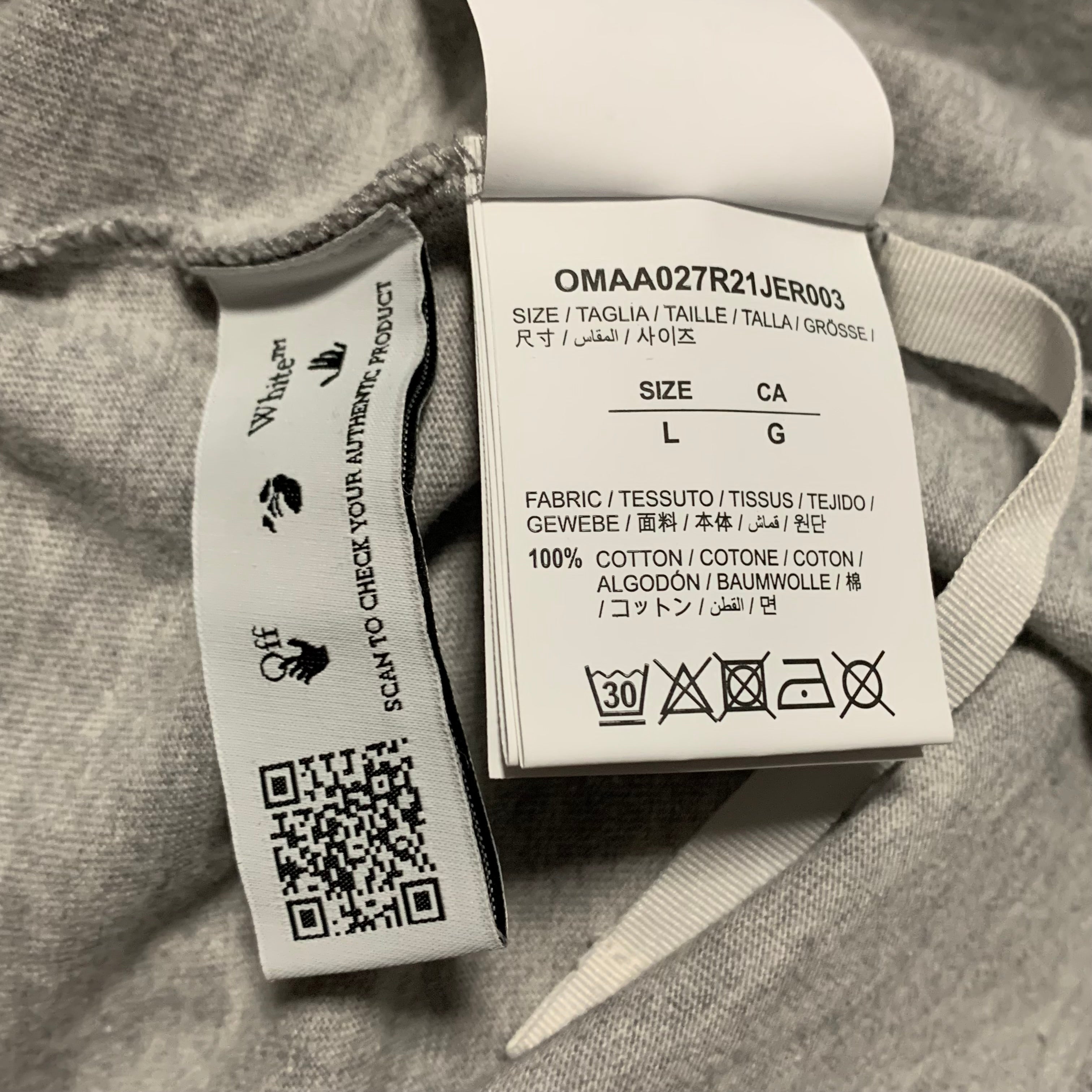 Off White Large Marker Arrows Grey Tee Virgil Abloh