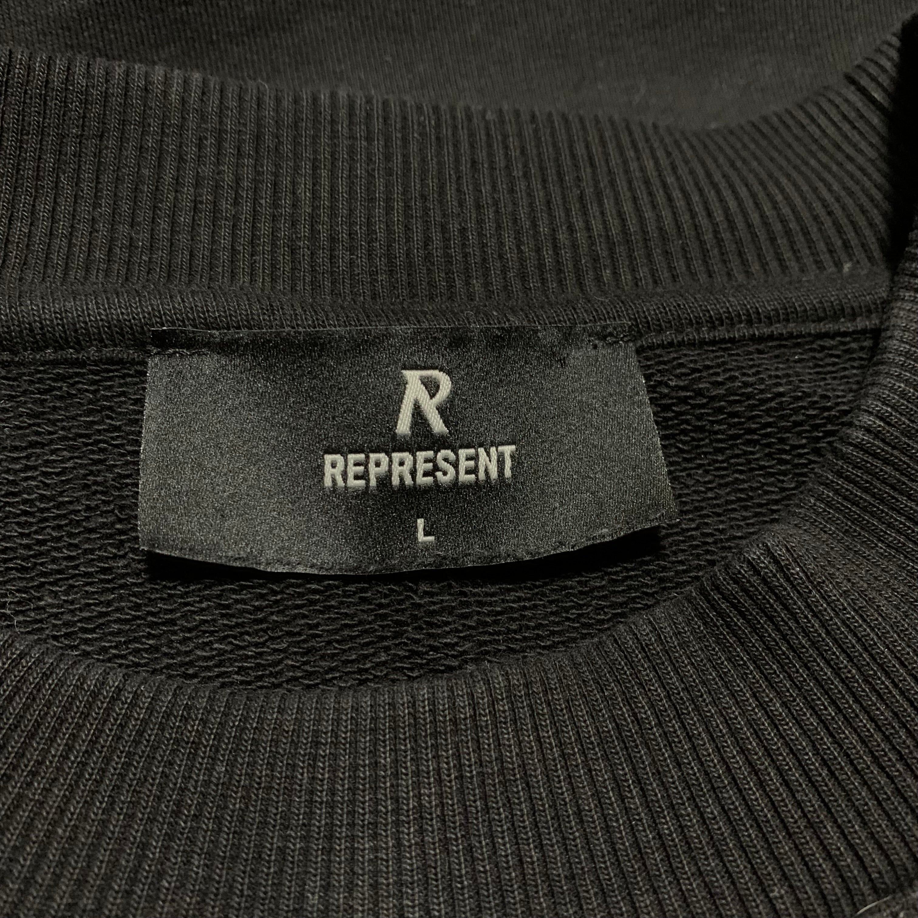 Represent Large Icarus Jet Black Sweater Sweatshirt Crewneck