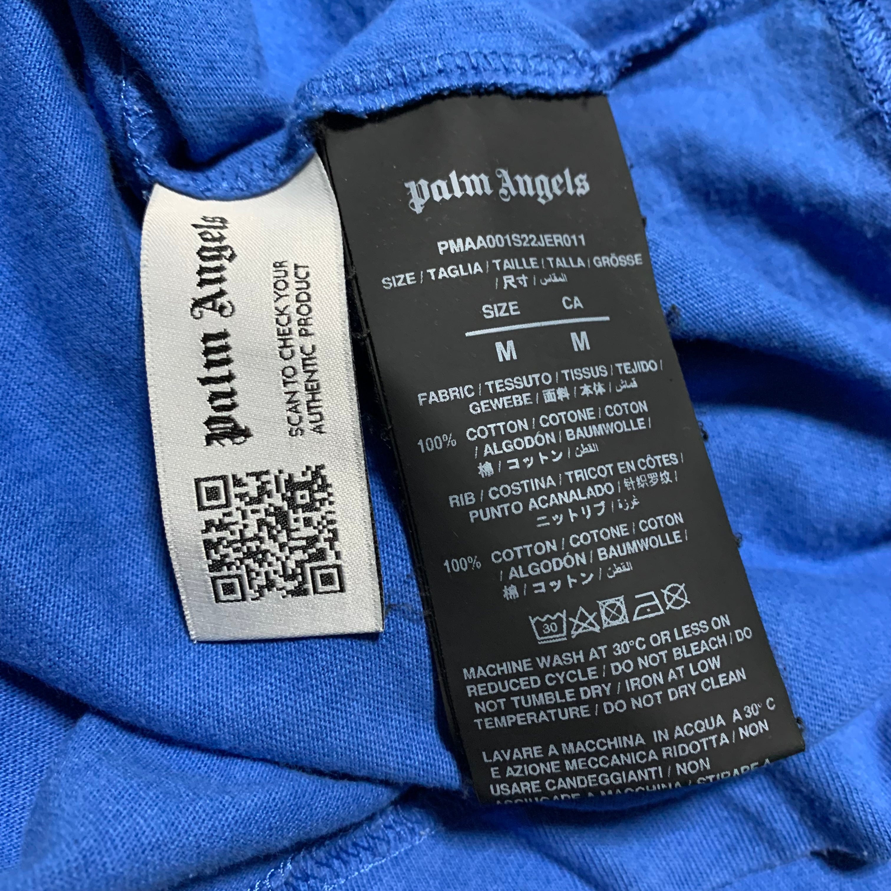 Palm Angels Medium Shark Graphic Blue Tee