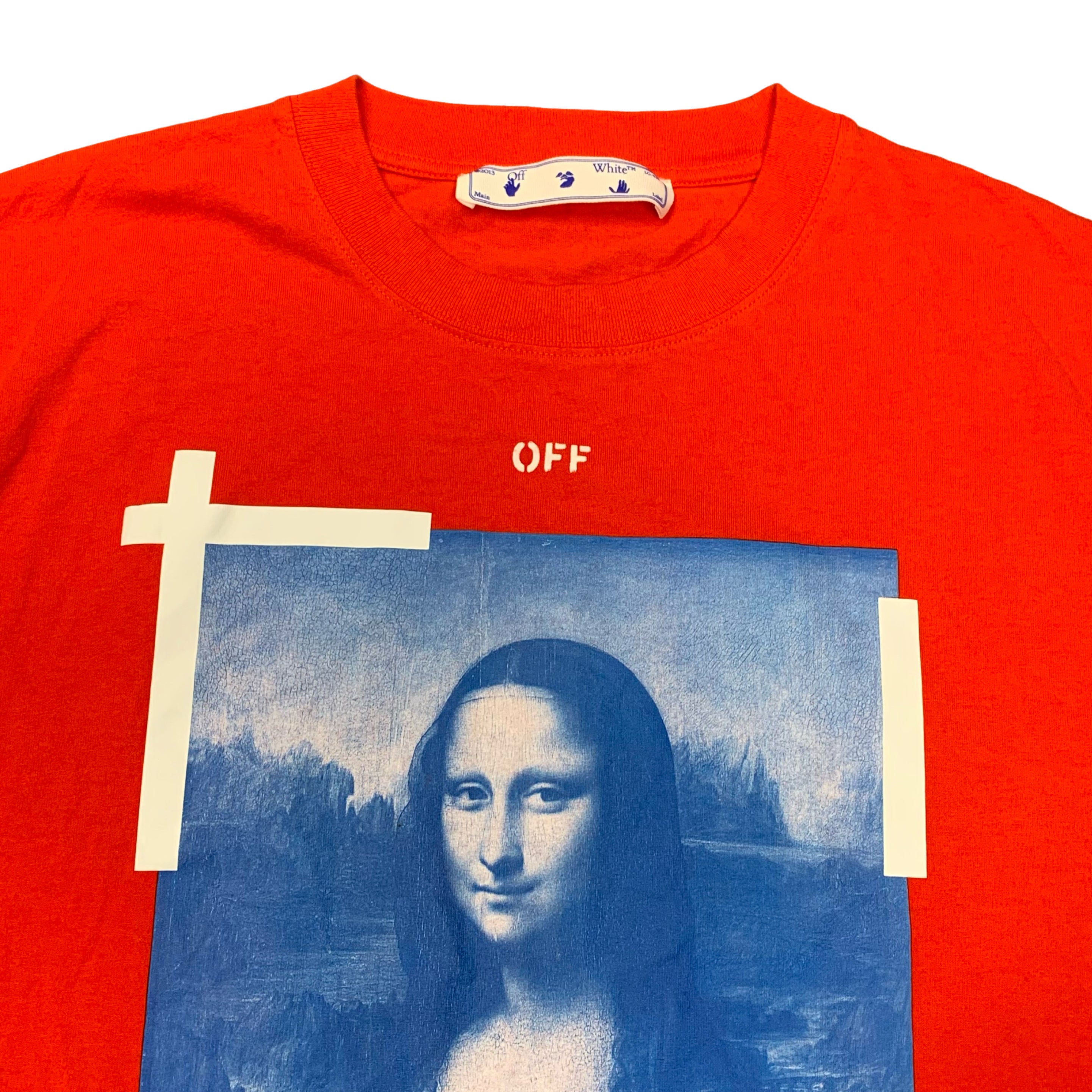 Off White XL Tee Mona Lisa Arrows Red T-Shirt Virgil Abloh