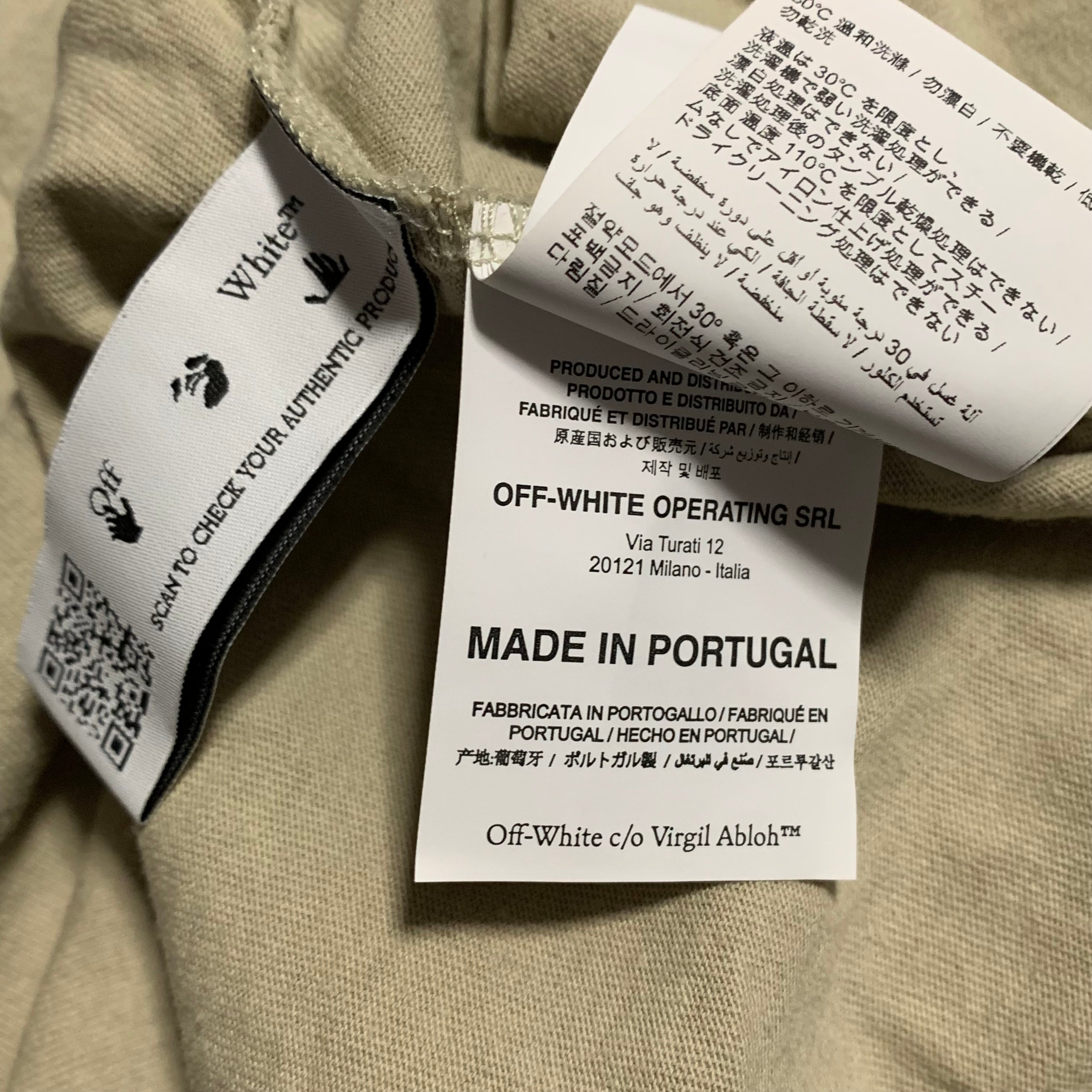 Off White Small Bubble Arrows Beige Tee Virgil Abloh