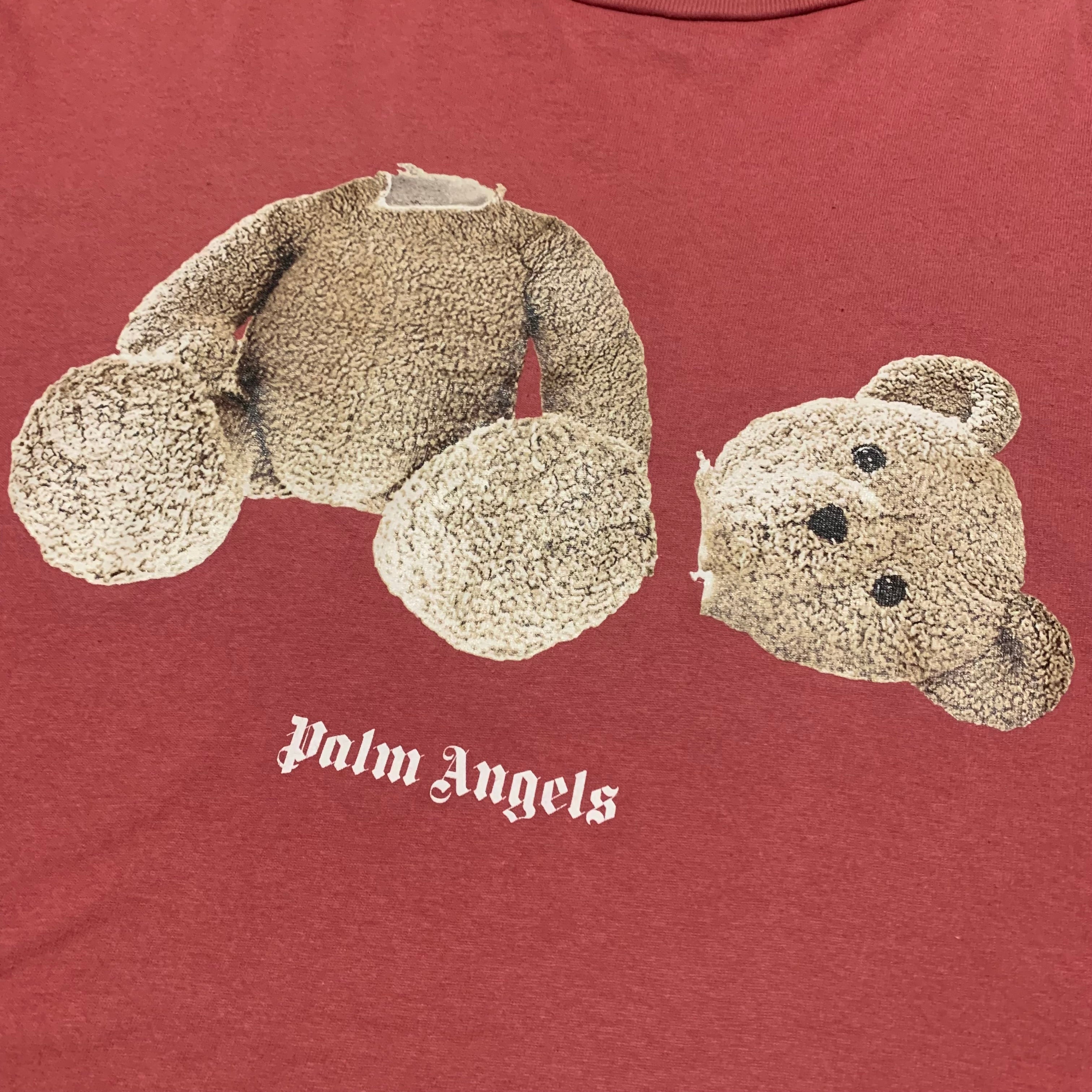 Palm Angels Medium Classic Bear Burgundy Pink Tee