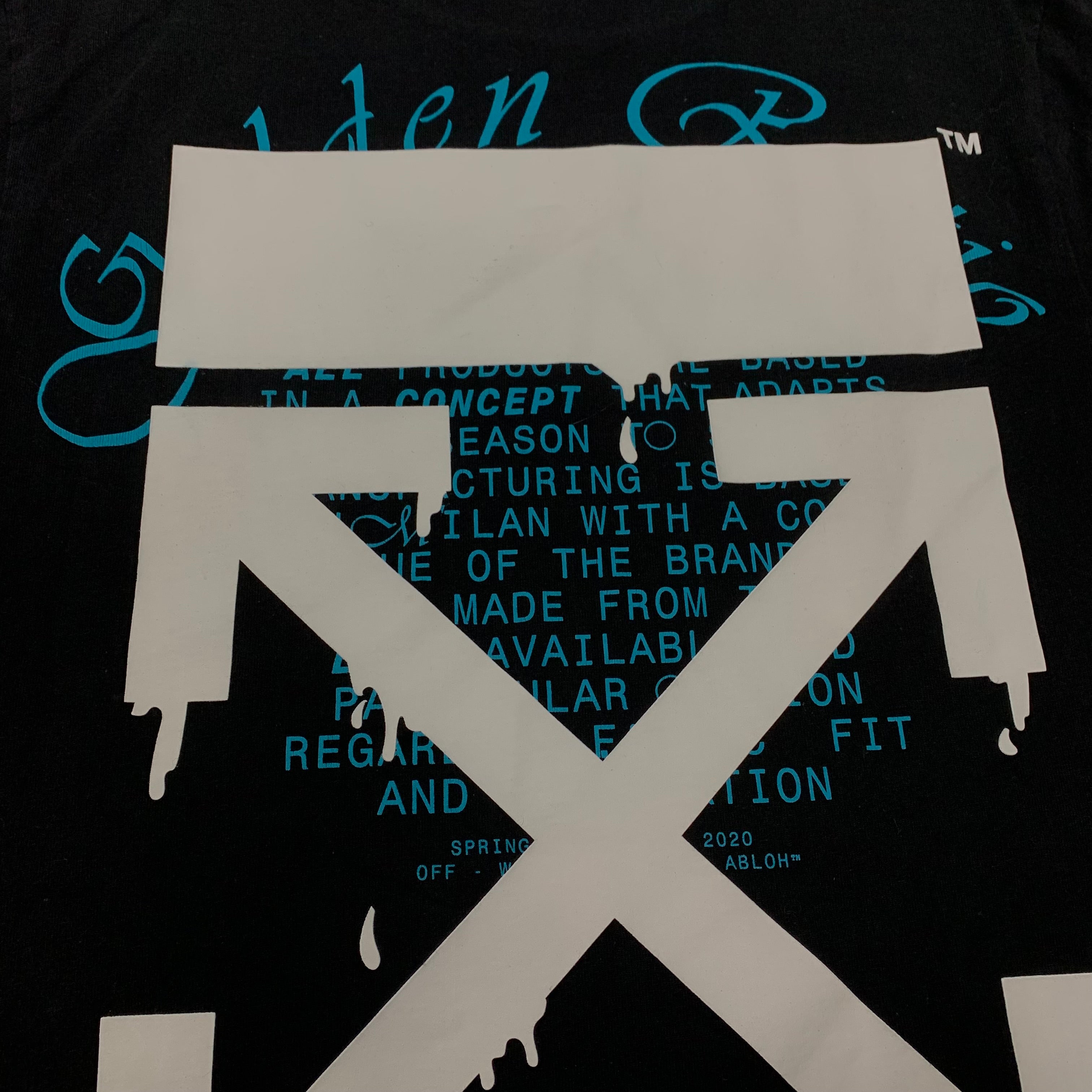 Off White XS Tee Dripping Arrows Black T-Shirt Virgil Abloh