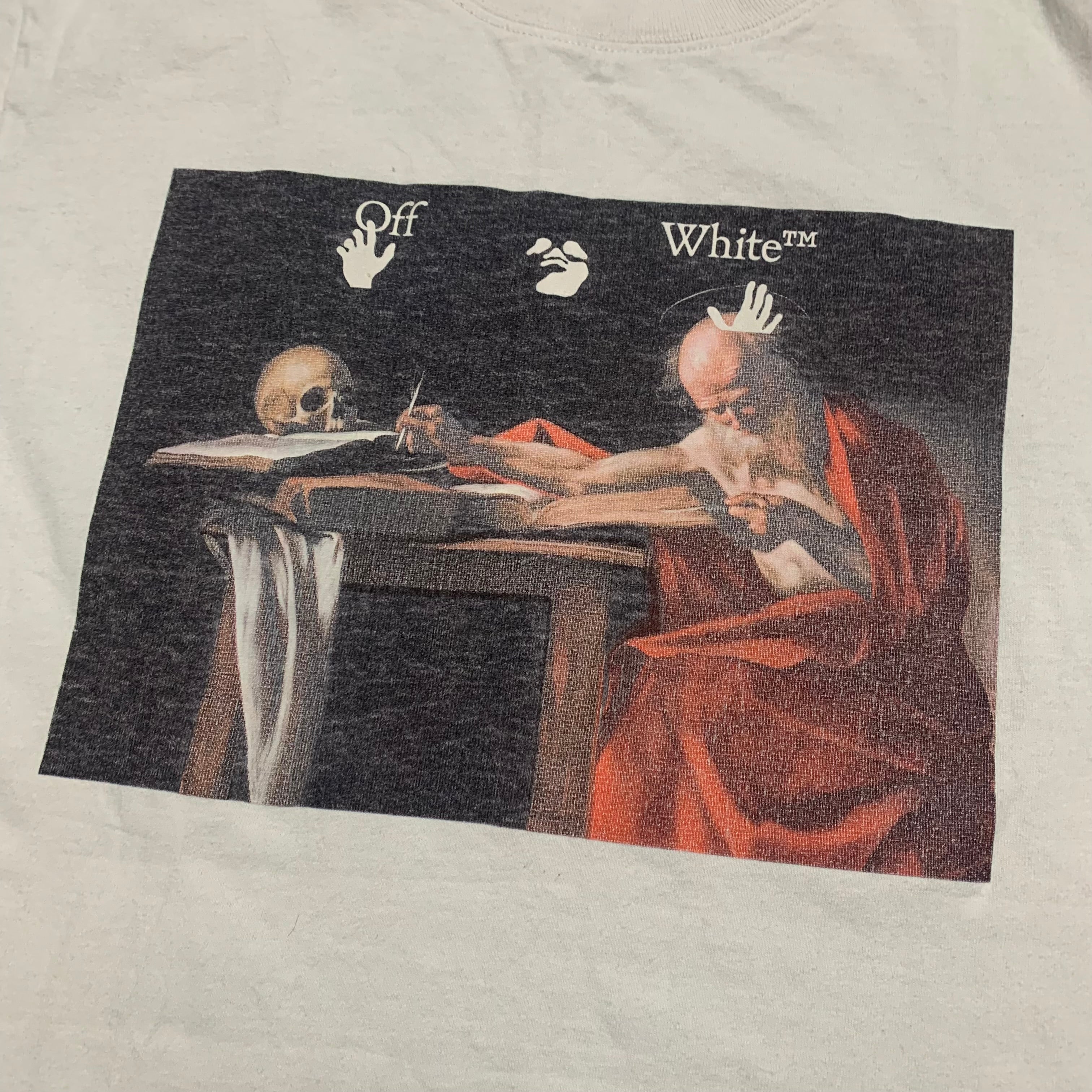 Off White XS Caravaggio Arrows White Tee Virgil Abloh