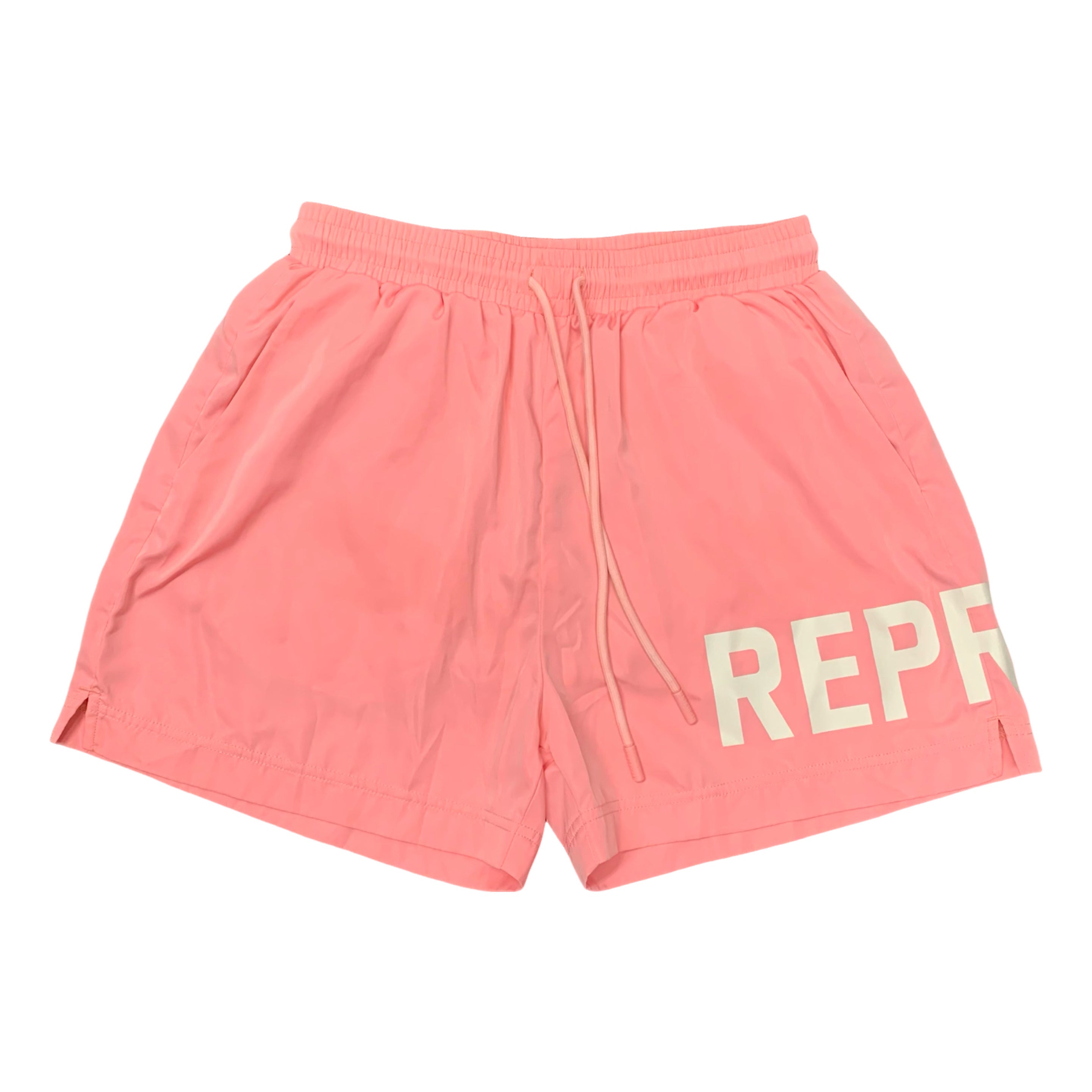 Represent XS Swim Shorts Pink REP Logo Bottoms