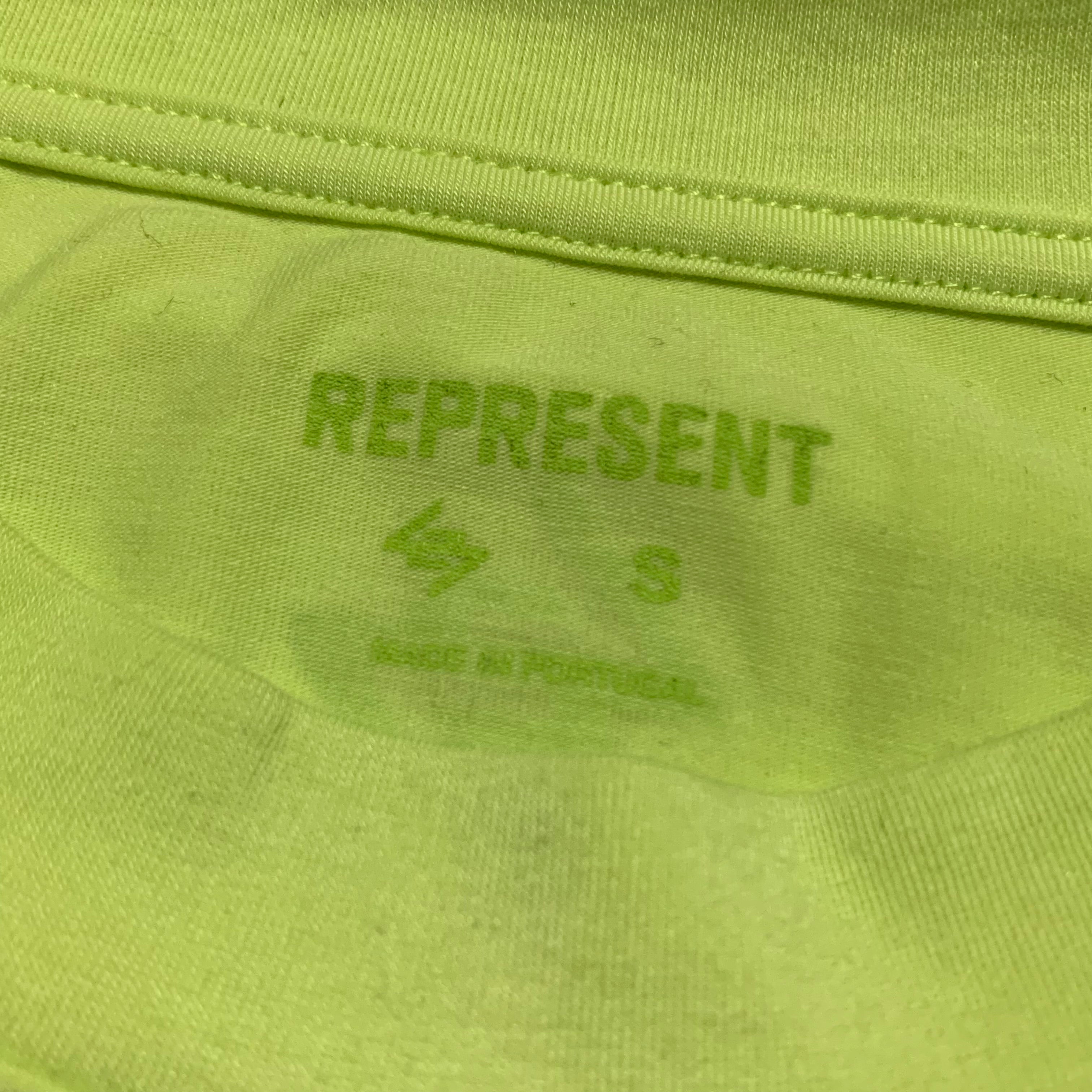 Represent Small 247 Future Terrains Oversized Tank Top Shadow Lime Green